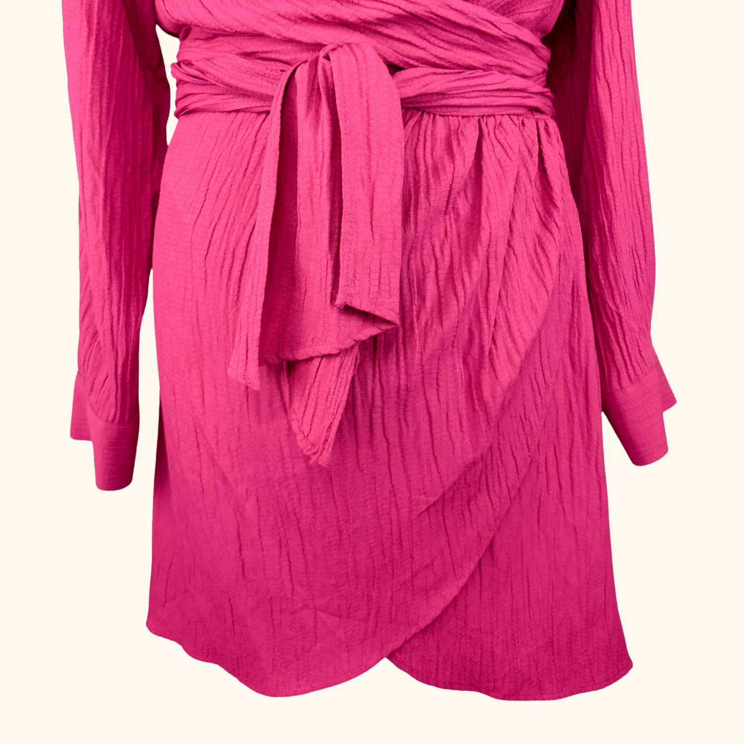 Zara Fuschia Pink Mini Wrap Dress Size Medium Zara