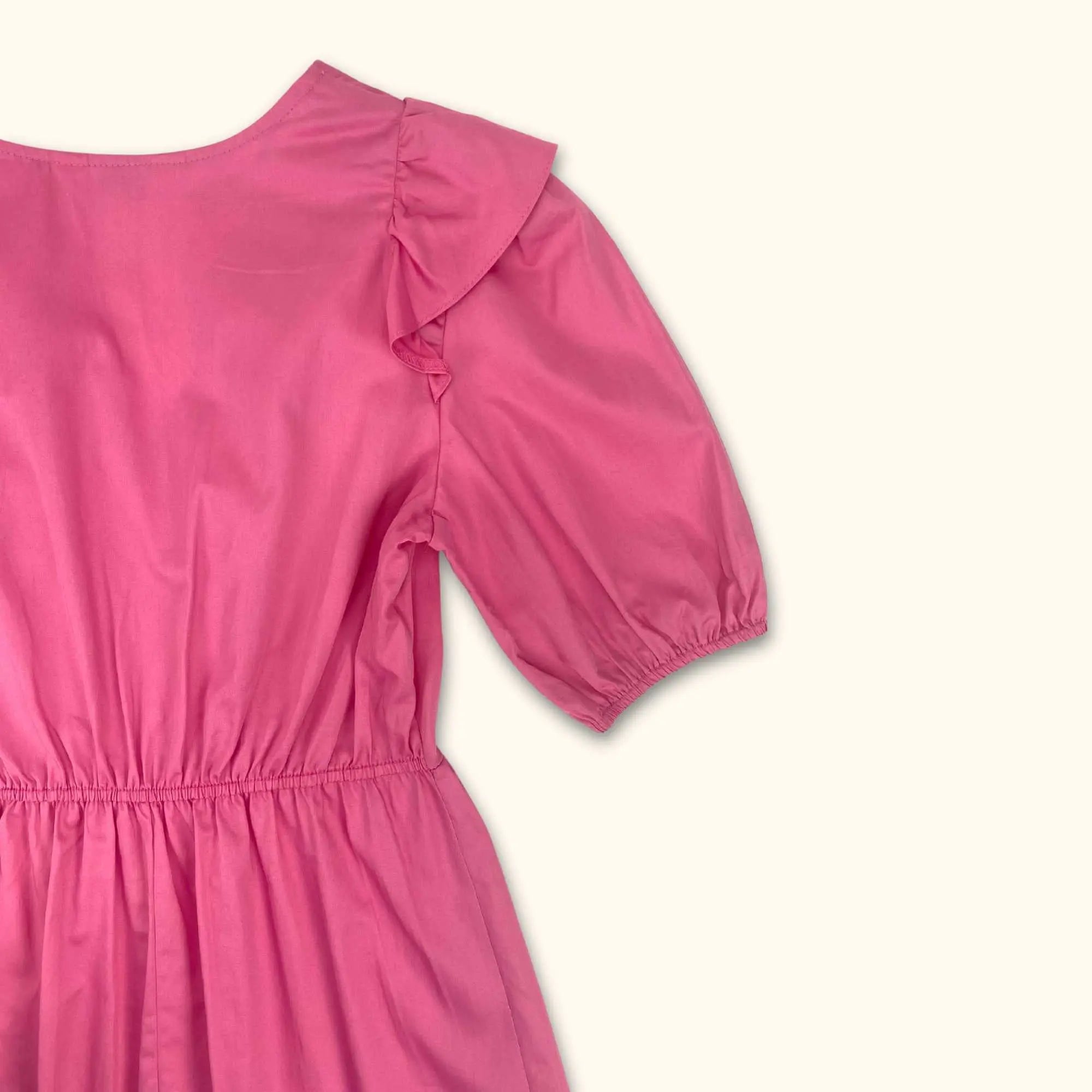 Miss Selfridge Pink Poplin Ruffle Mini Dress - Size Petite 8 -  - Dresses