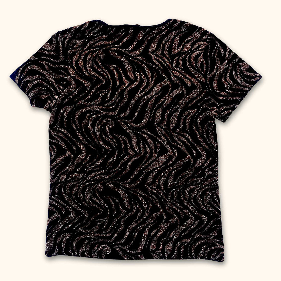 Anna Rose Gold Sparkle Short Sleeve Top - Size Small - - Tops