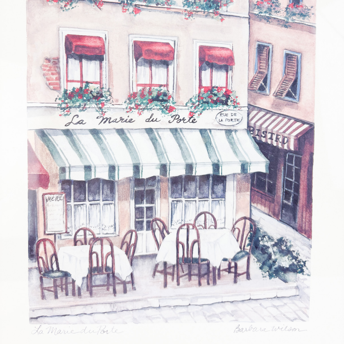 Paris French Café Wall Art Barbara Wilson Print Sunshine Thrift
