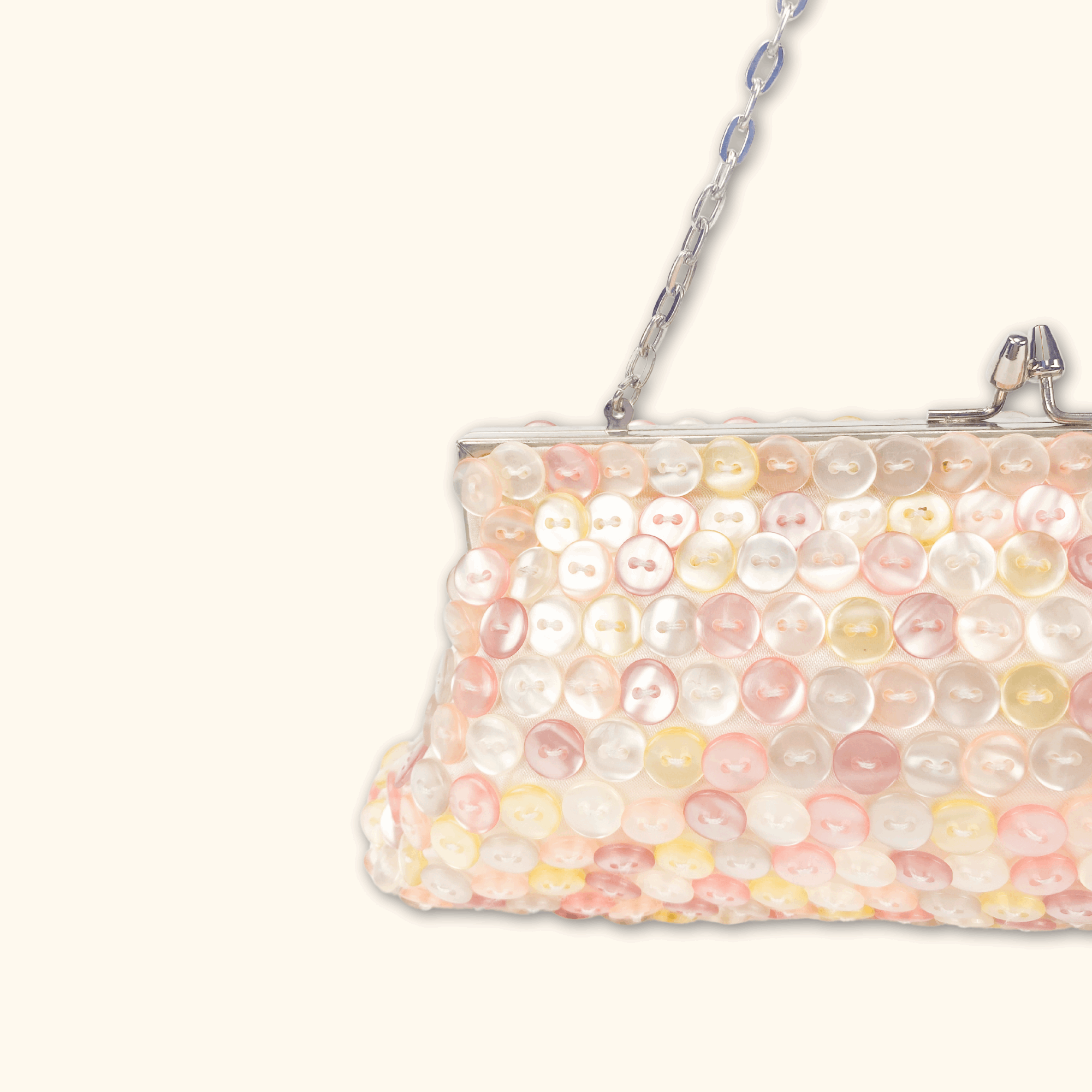 Handmade Pink Button Shoulder Bag -  - Bags