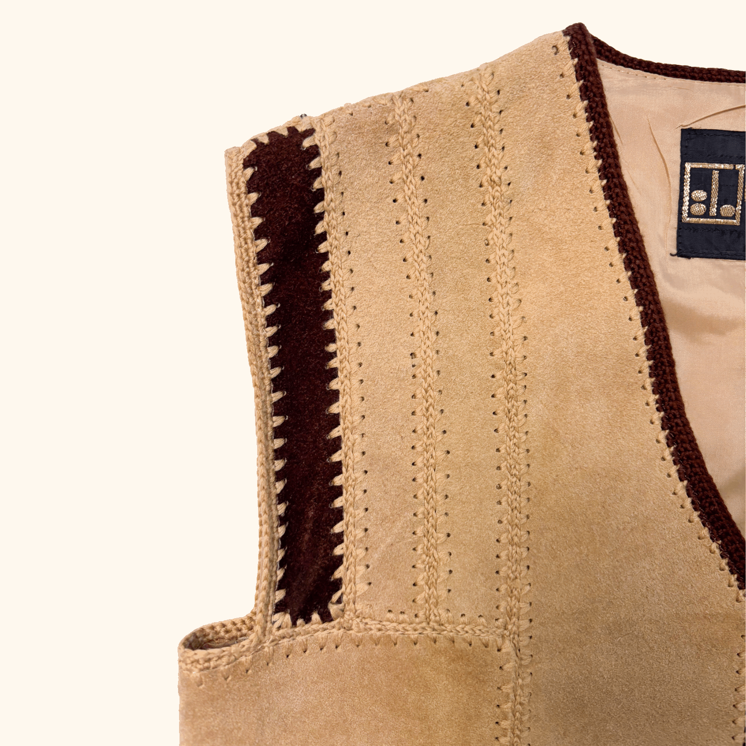 Vintage 1970s Brown Suede Leather Vest - Size 16 Suede and Leathercraft Ltd