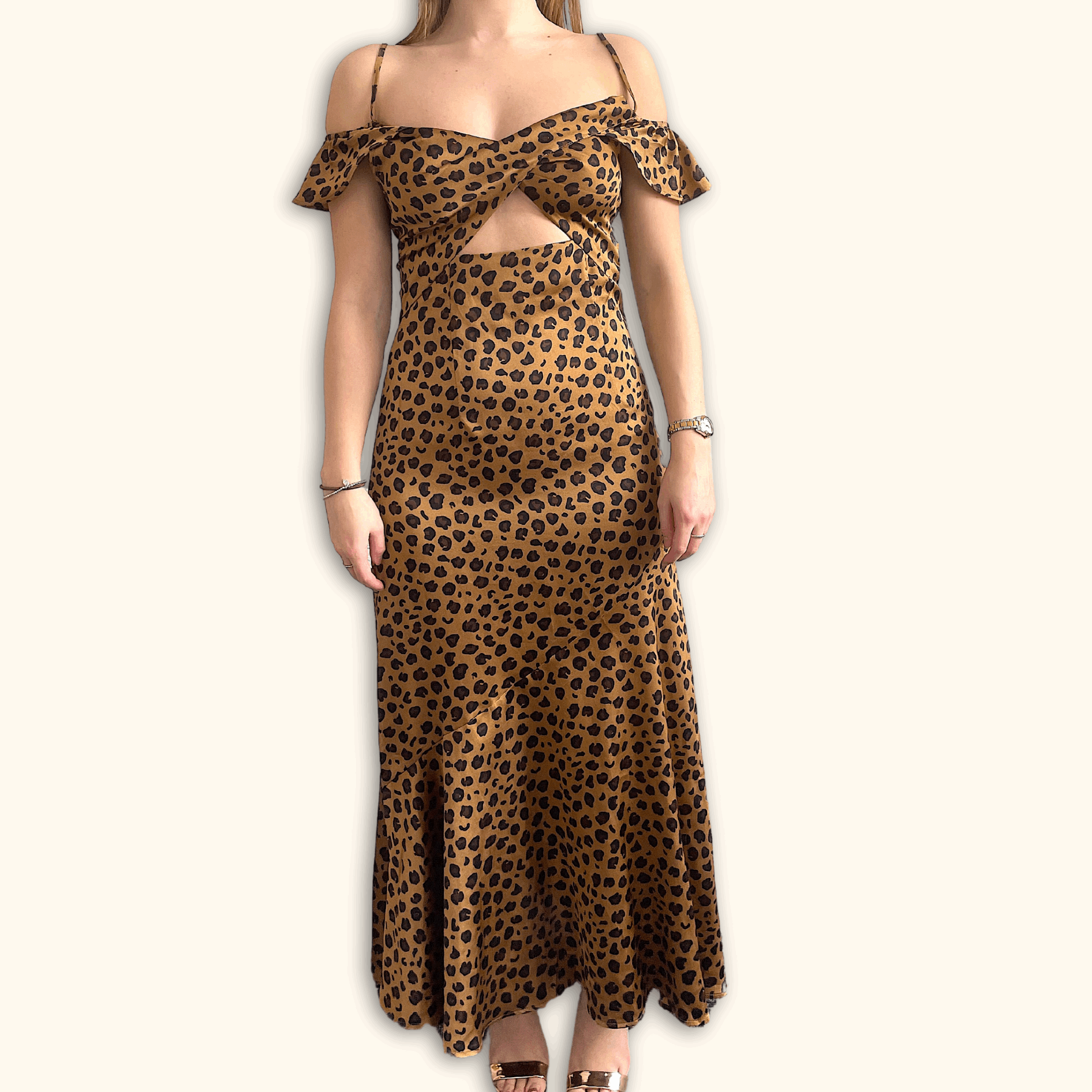 Never Fully Dressed Leopard Print Maxi Cami Dress - Size 8 - - Dresses