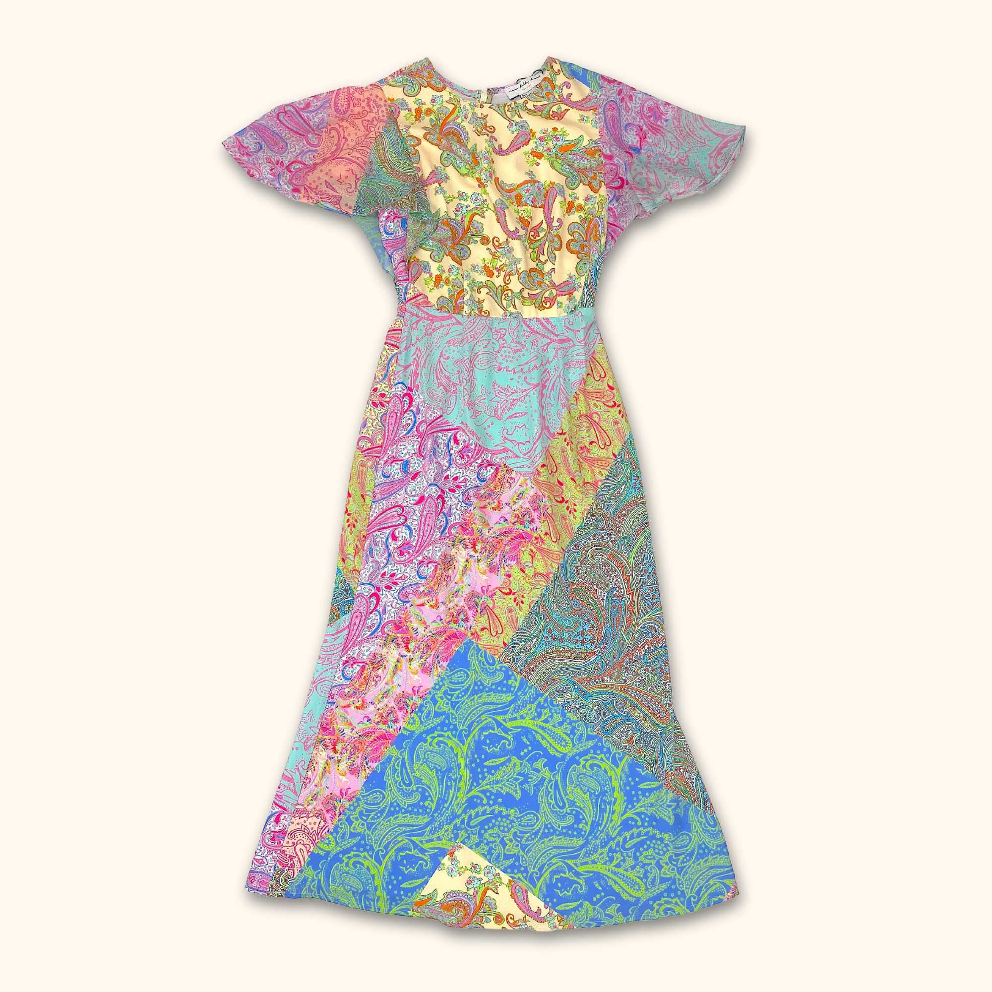 Never Fully Dressed Mixed Paisley Printed Midi Dress - Size 6 - - Dresses