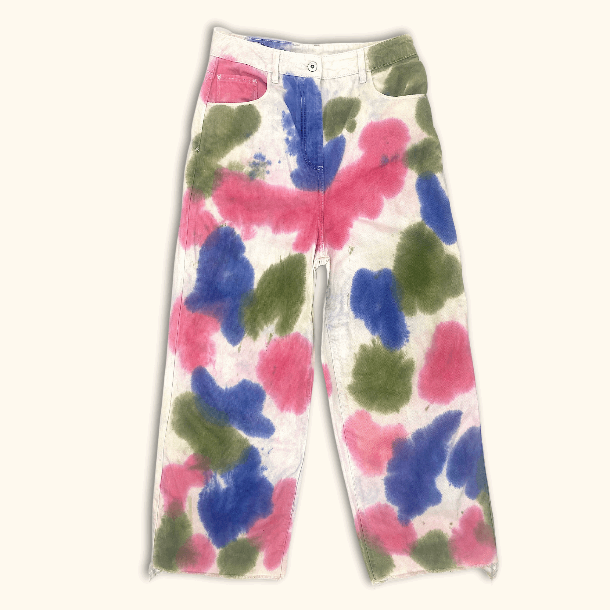 Collusion Tie Dye High Waist Wide Leg Jeans - Size Medium - - Jeans