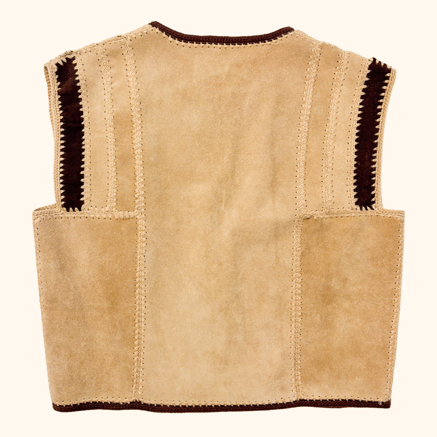 Vintage 1970s Brown Suede Leather Vest - Size 16 Suede and Leathercraft Ltd