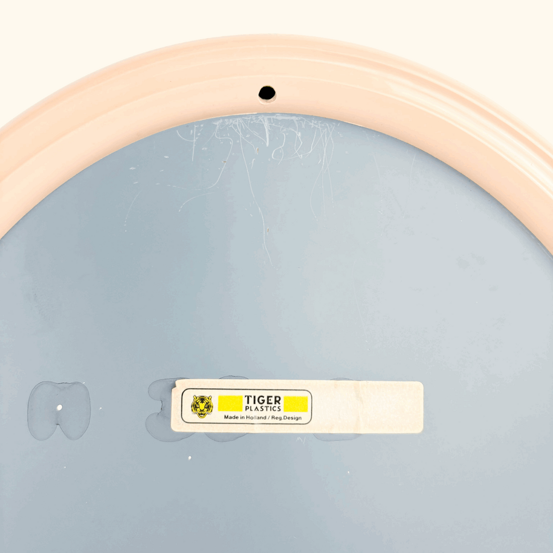 Space Age Tiger Plastics Vintage 1970s Oval Mirror Peach Tiger Plastics