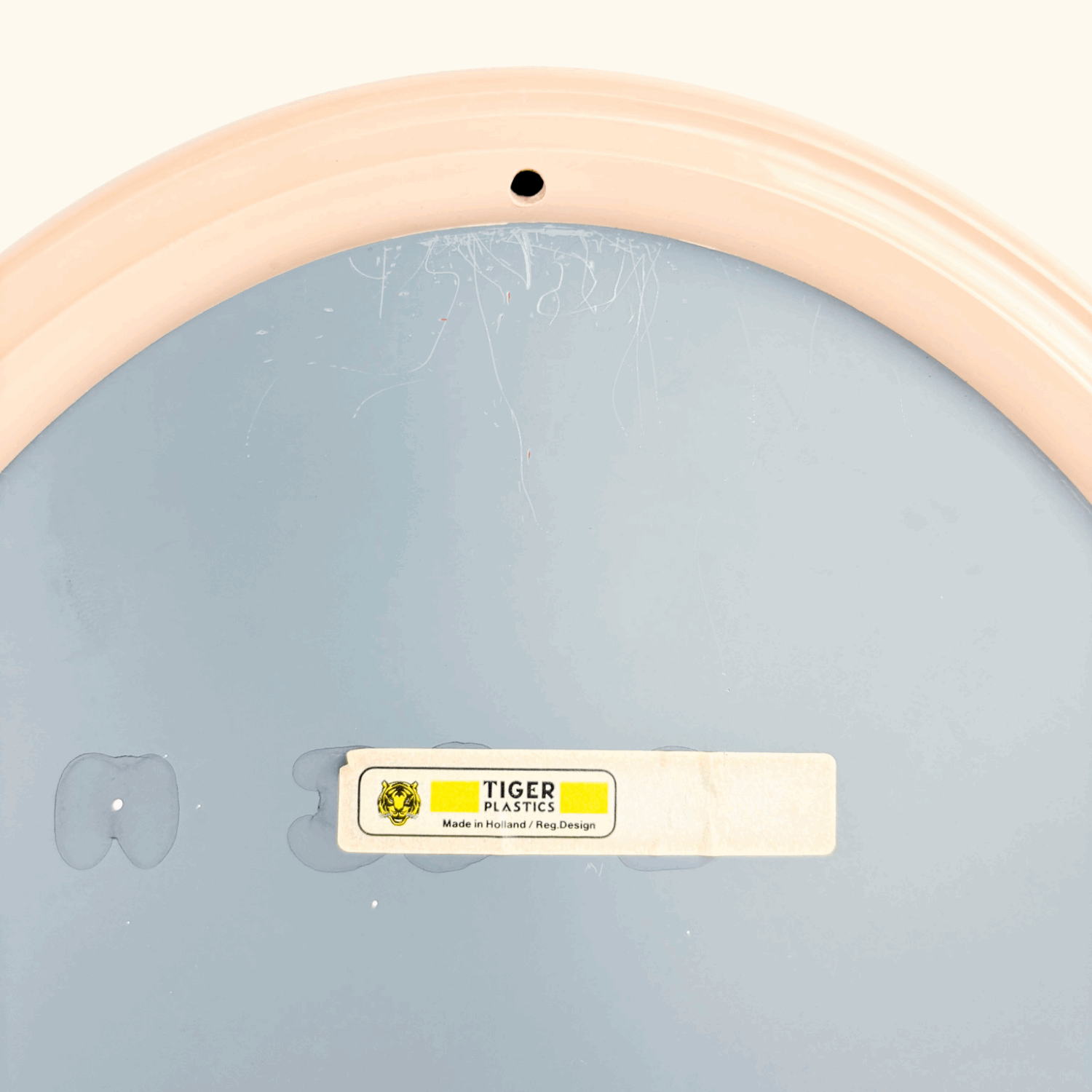 Space Age Tiger Plastics Vintage 1970s Oval Mirror Peach Tiger Plastics