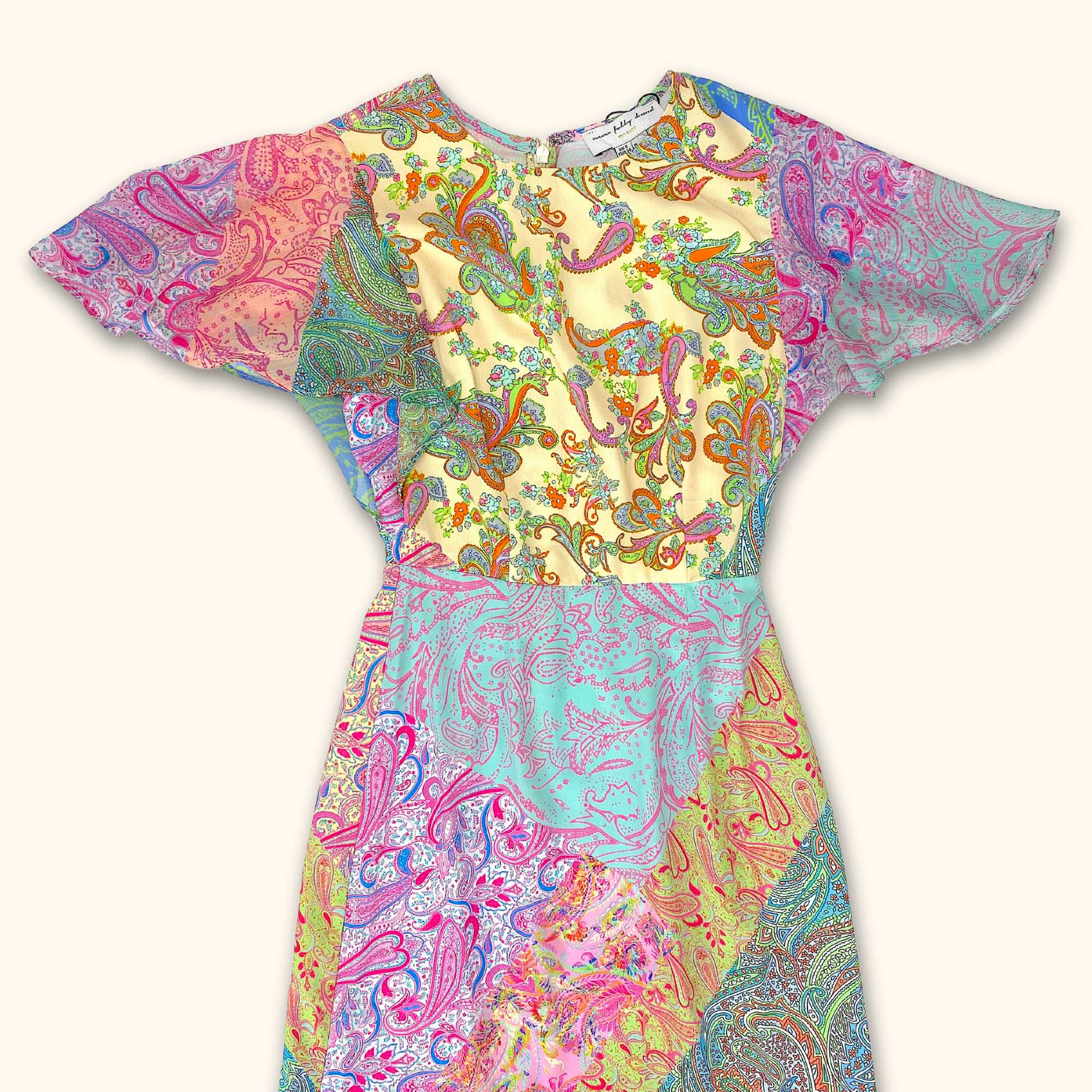 Never Fully Dressed Mixed Paisley Printed Midi Dress - Size 6 - - Dresses