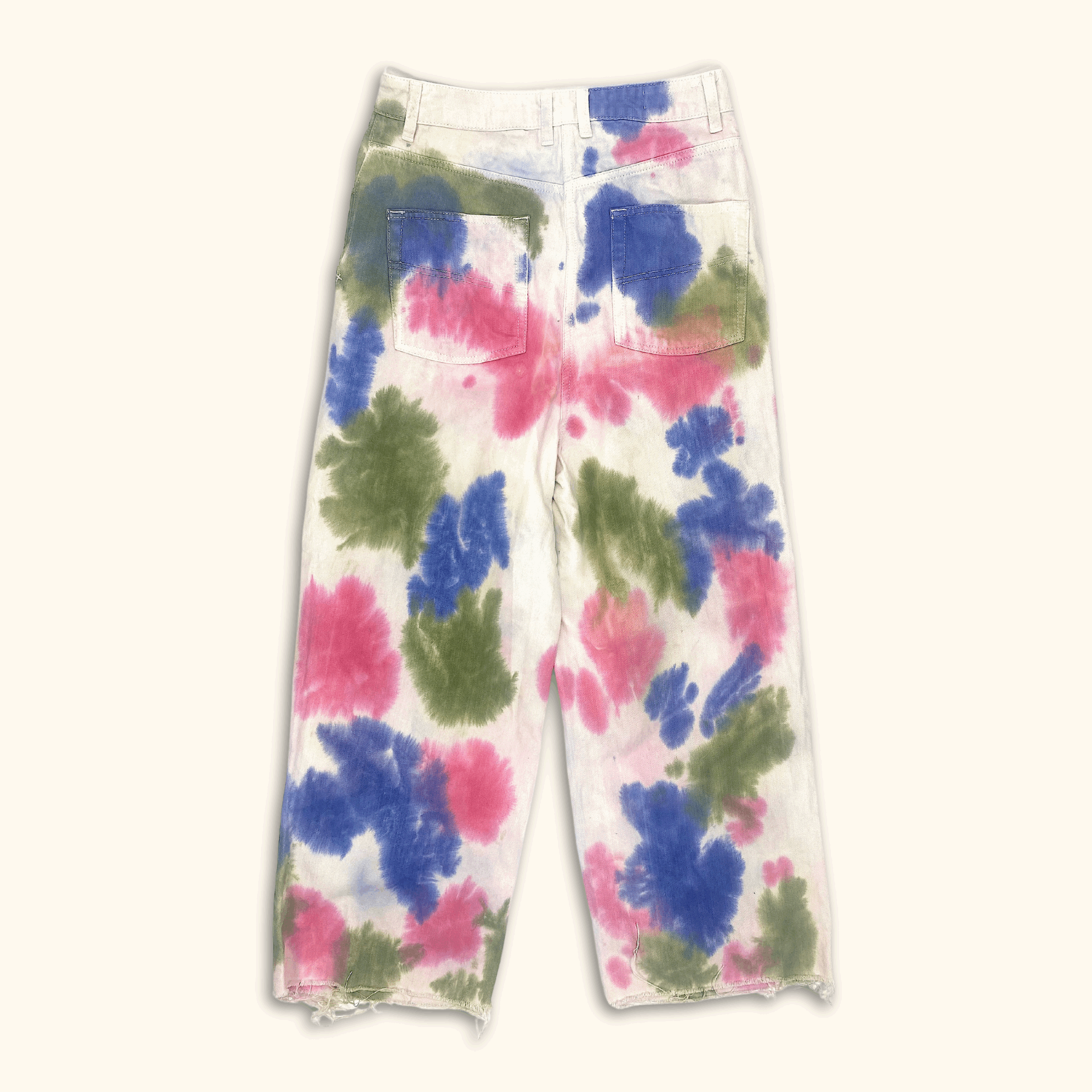 Collusion Tie Dye High Waist Wide Leg Jeans - Size Medium - - Jeans