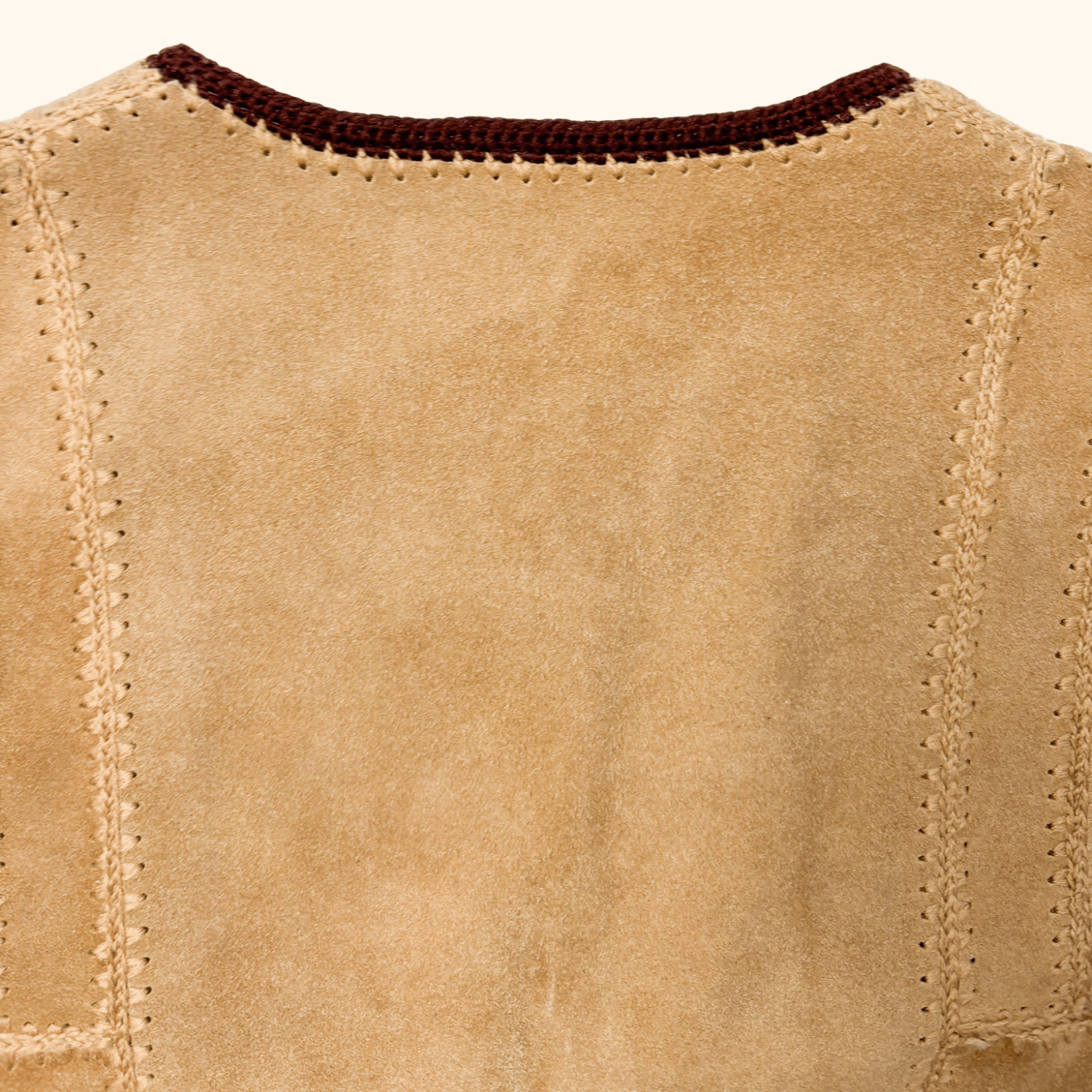 Vintage 1970s Brown Suede Leather Vest - Size 16 Suede and Leathercraft Ltd