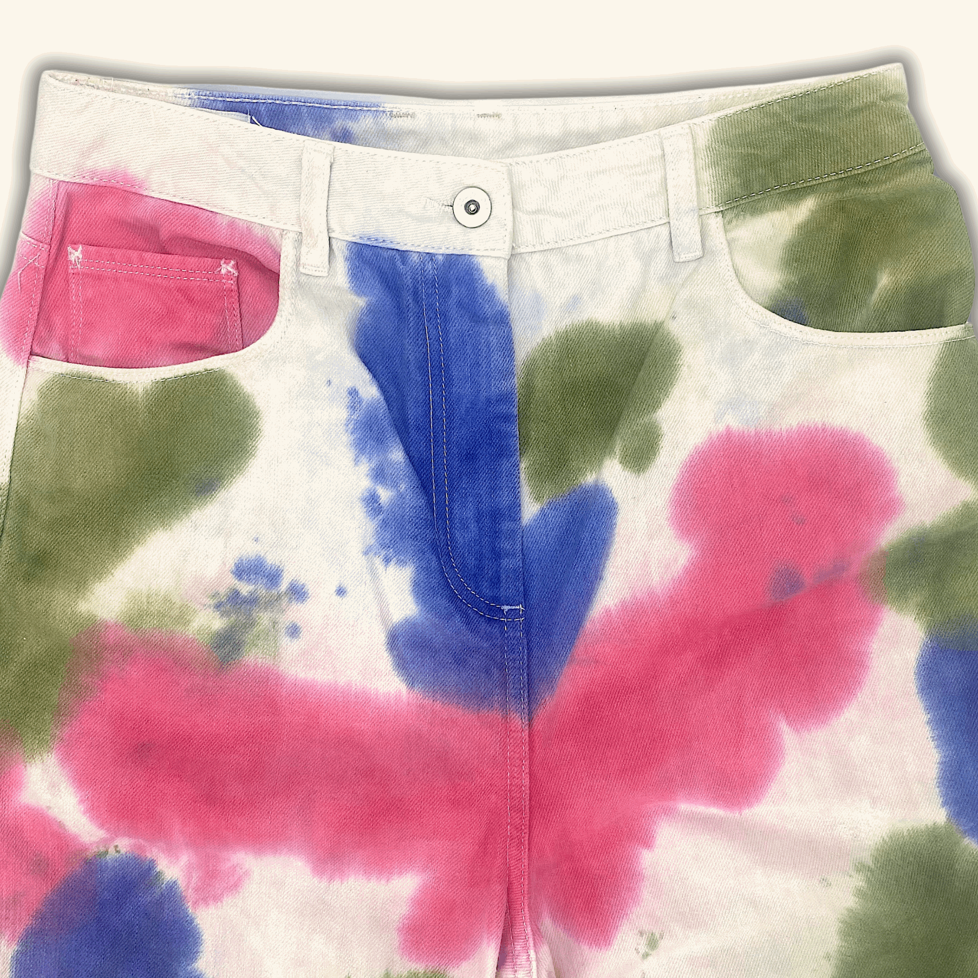 Collusion Tie Dye High Waist Wide Leg Jeans - Size Medium - - Jeans