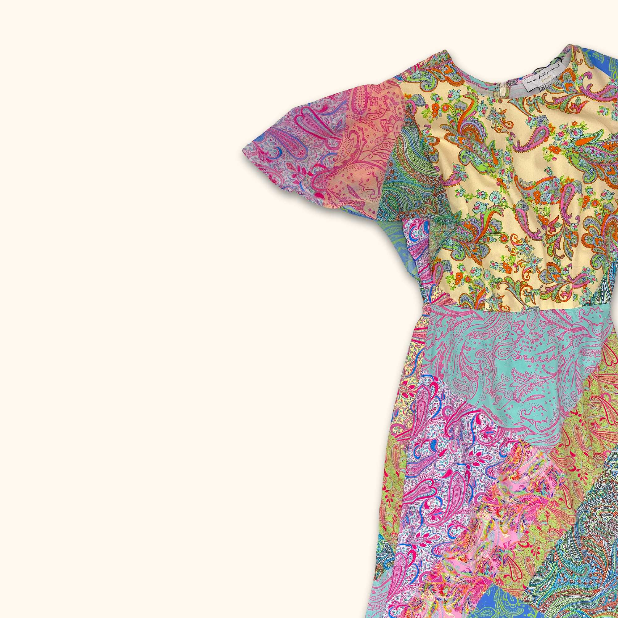 Never Fully Dressed Mixed Paisley Printed Midi Dress - Size 6 - - Dresses