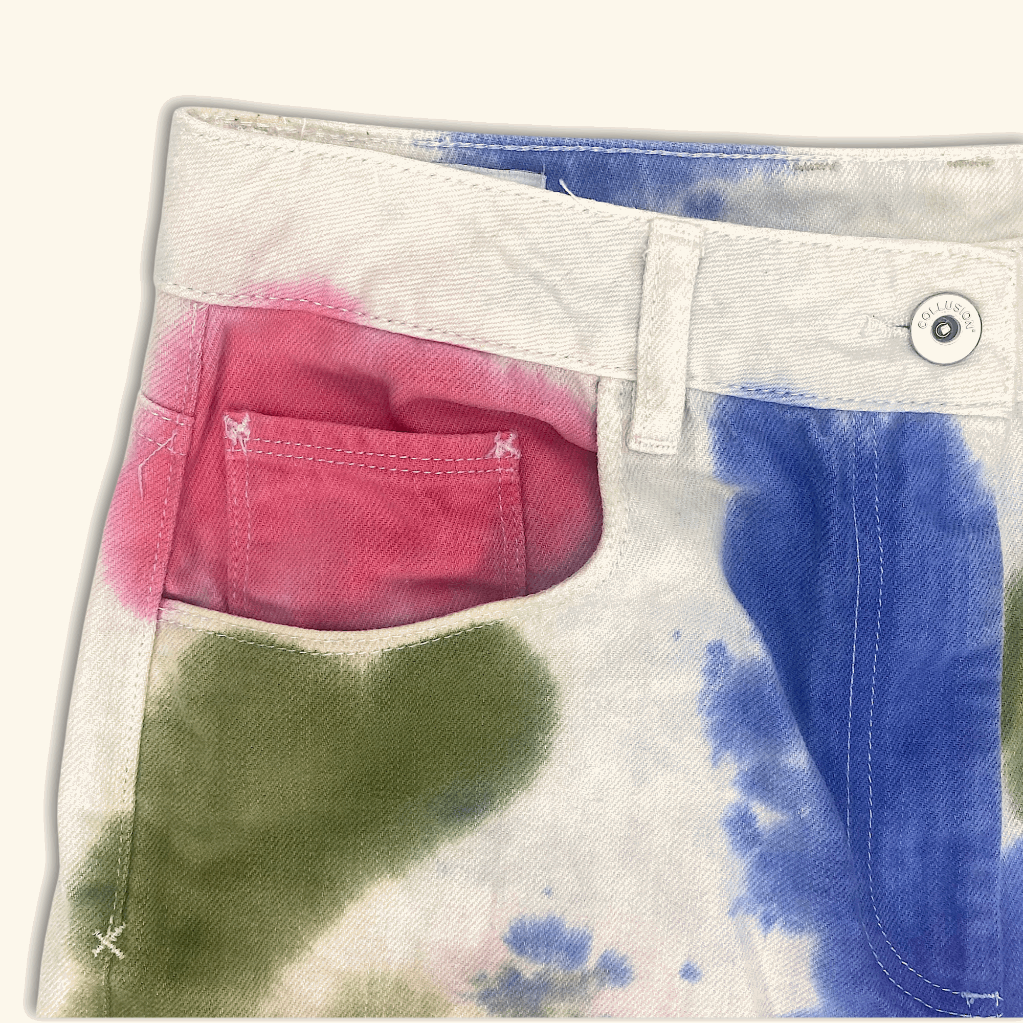 Collusion Tie Dye High Waist Wide Leg Jeans - Size Medium - - Jeans