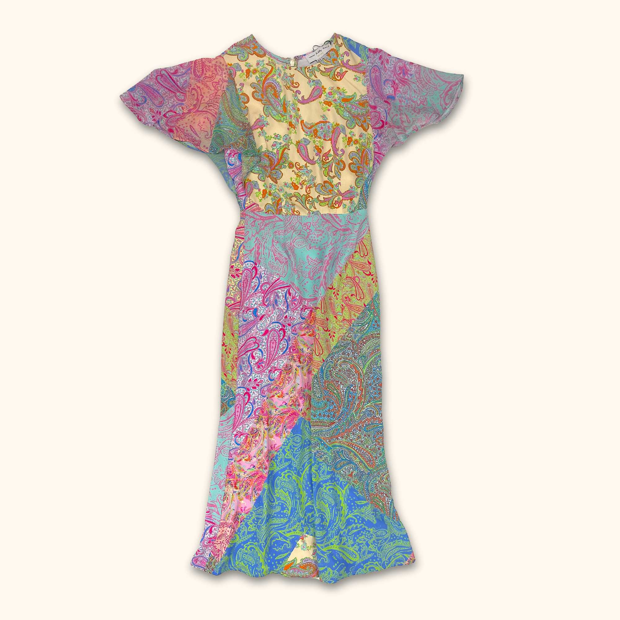 Never Fully Dressed Mixed Paisley Printed Midi Dress - Size 6 - - Dresses