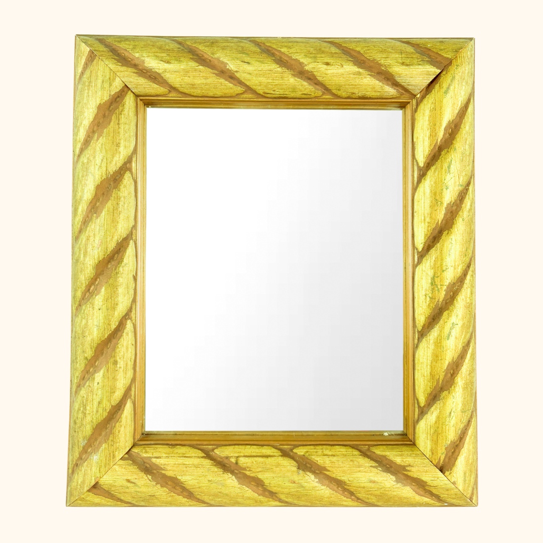 Wooden Gold Painted Chunky Wall Mirror Sunshine Thrift