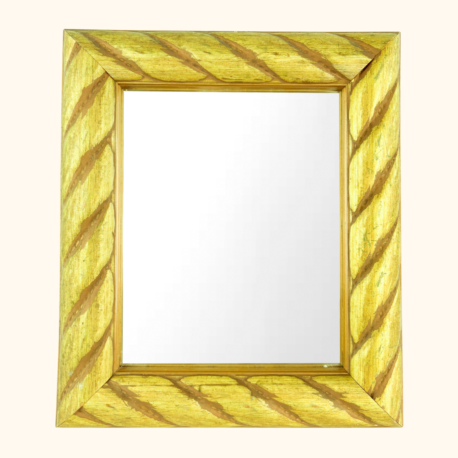 Wooden Gold Painted Chunky Wall Mirror Sunshine Thrift