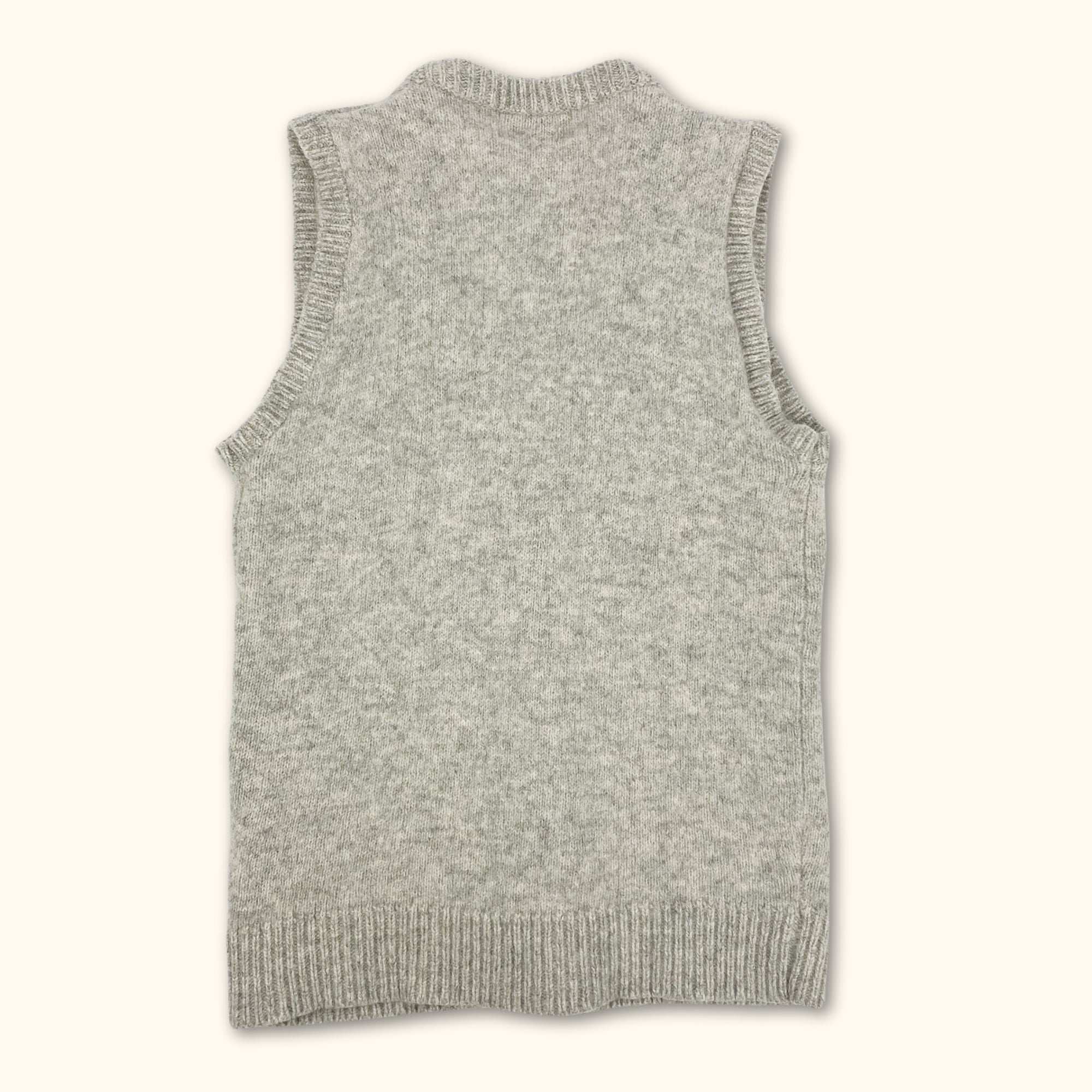 100% Wool Grey Button Up Sweater Vest Size - Size Small - - Knitwear