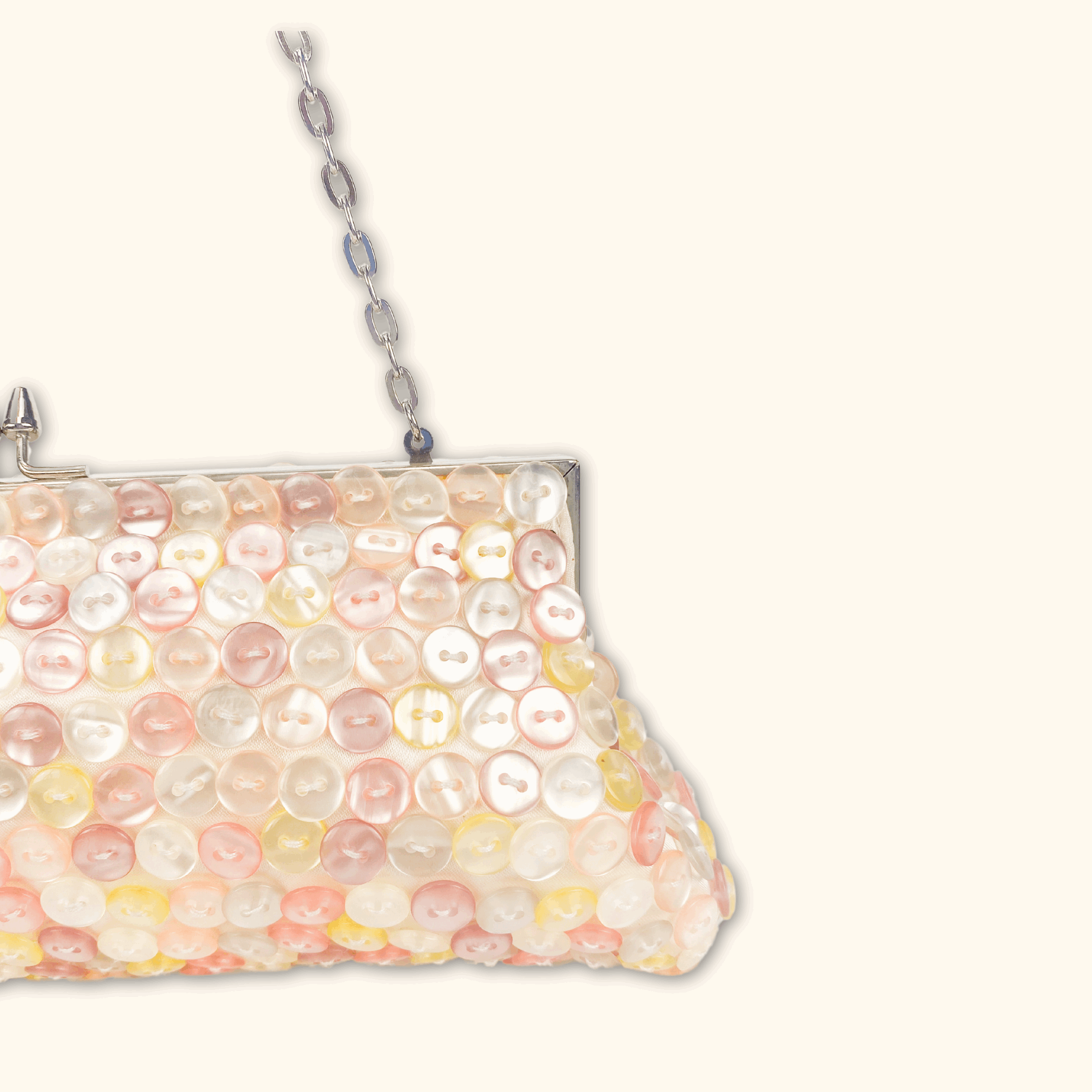 Handmade Pink Button Shoulder Bag -  - Bags