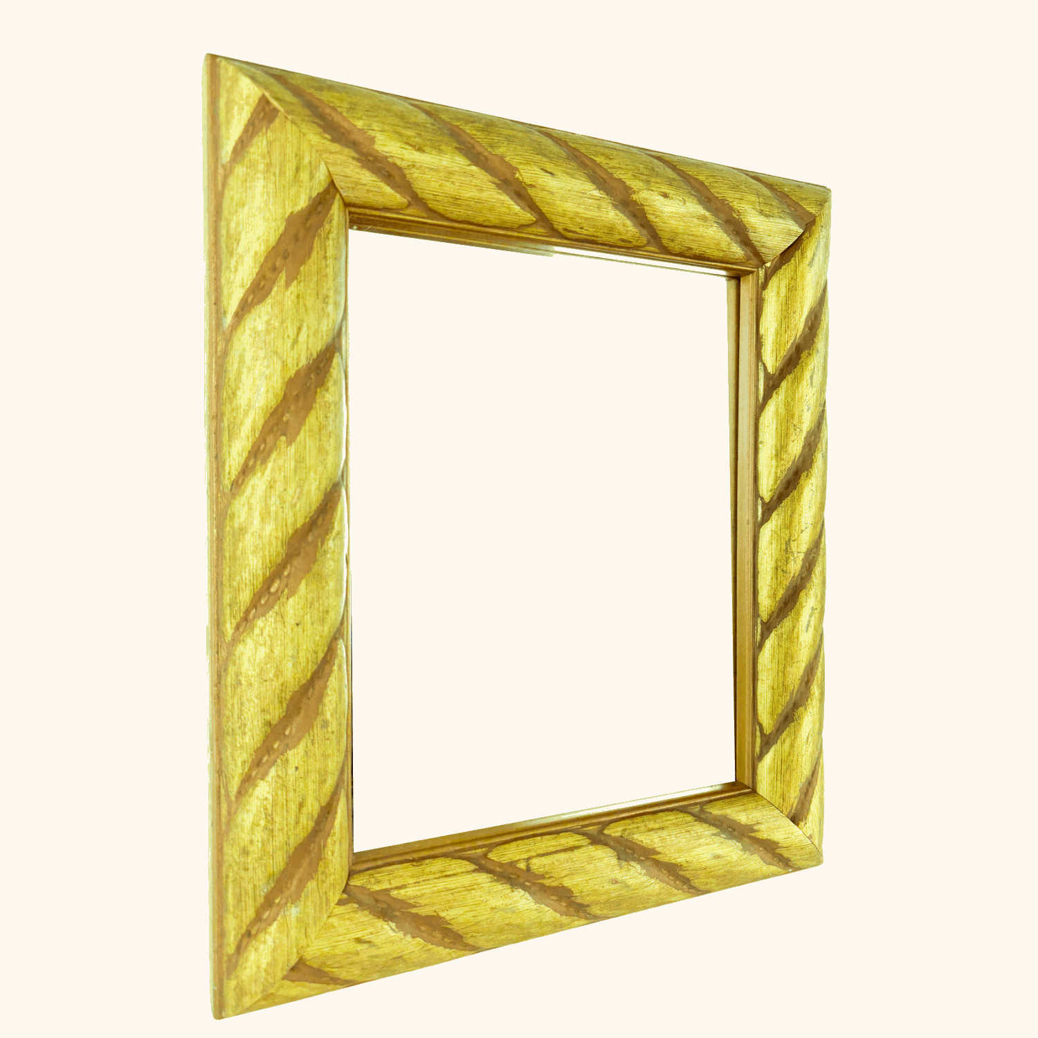 Wooden Gold Painted Chunky Wall Mirror Sunshine Thrift