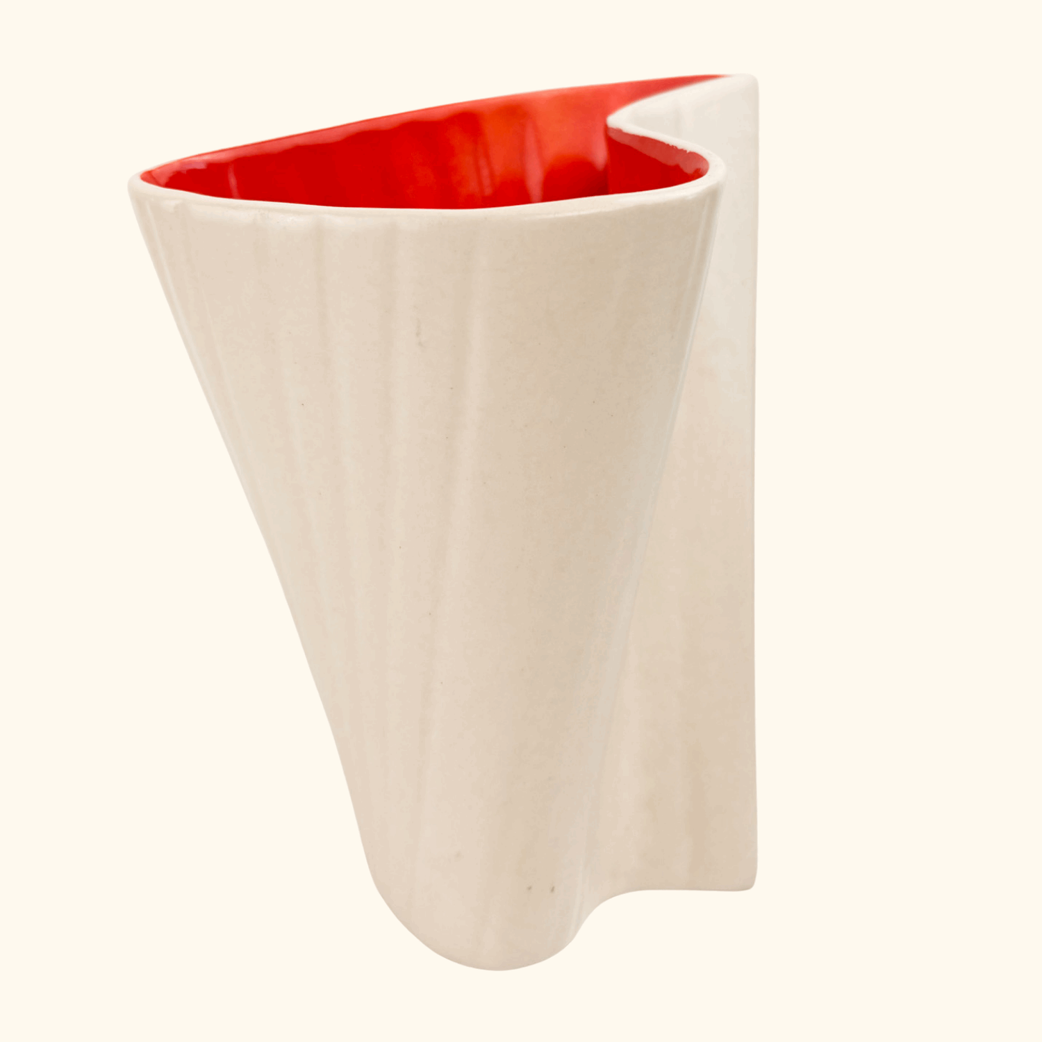 Arthur Wood Mid Century Orange and White Vase Arthur Wood