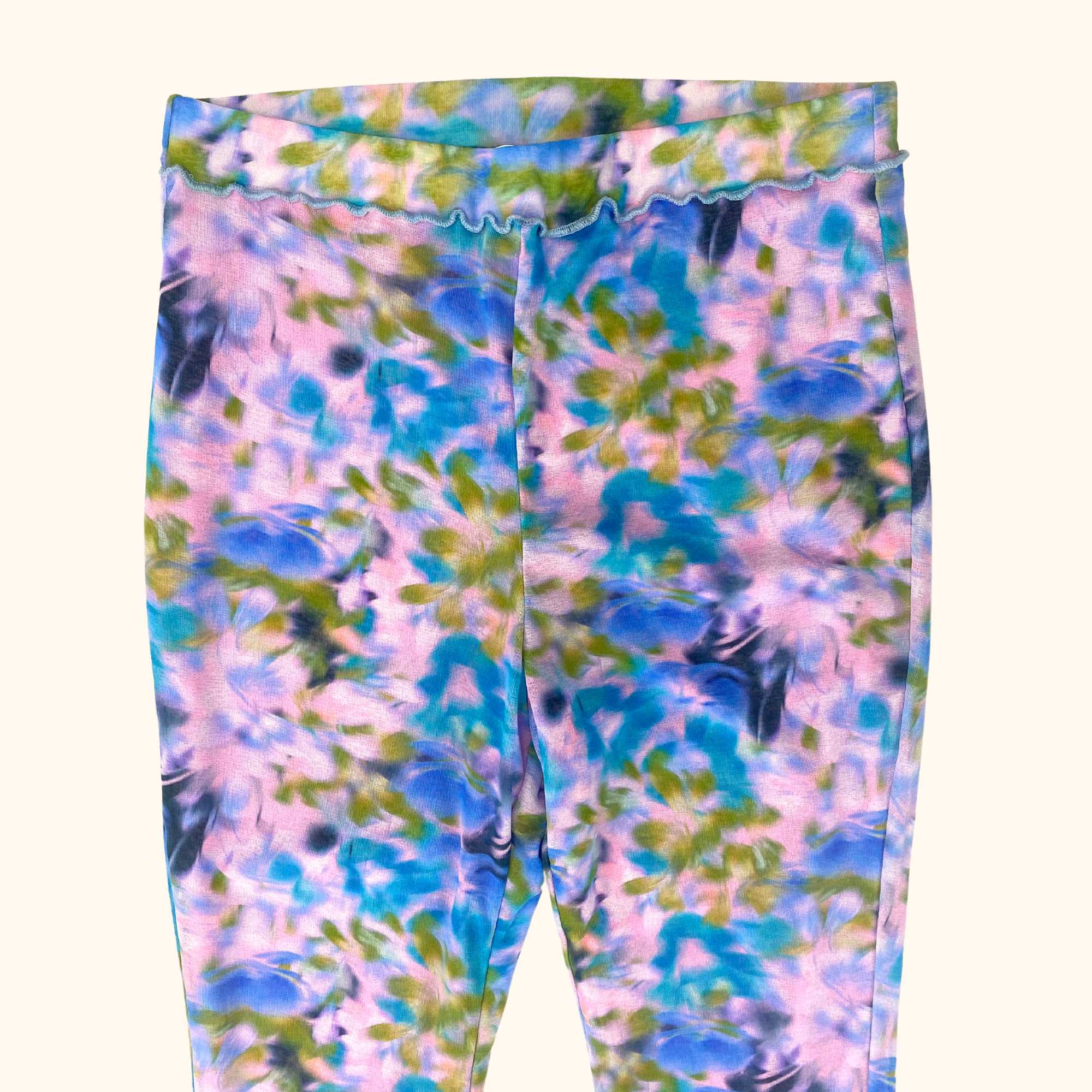 Topshop Blue Floral High Waisted Flared Trousers -  Size 12 -  - Trousers