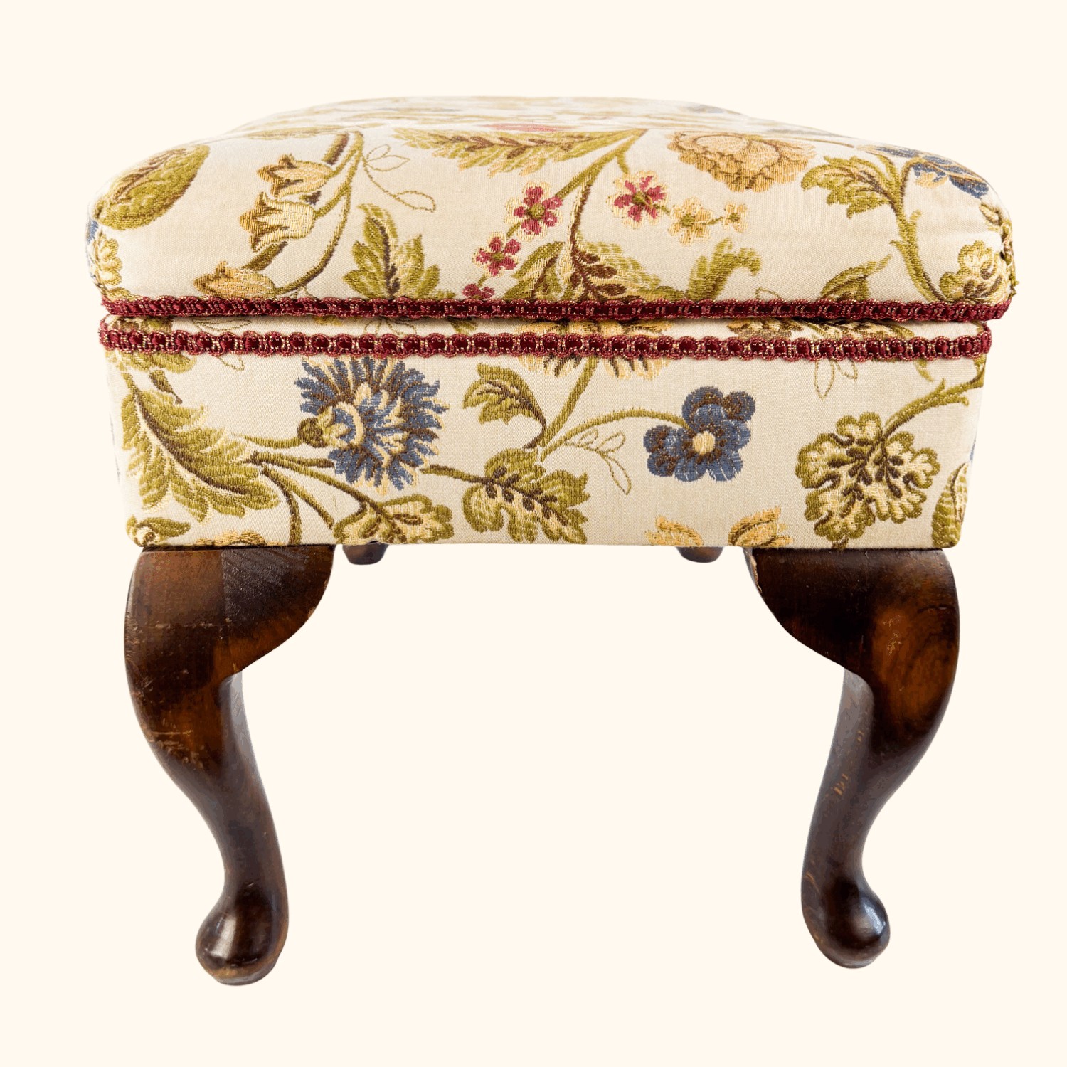 Jacquard Upholstered Footstool with Storage Sunshine Thrift