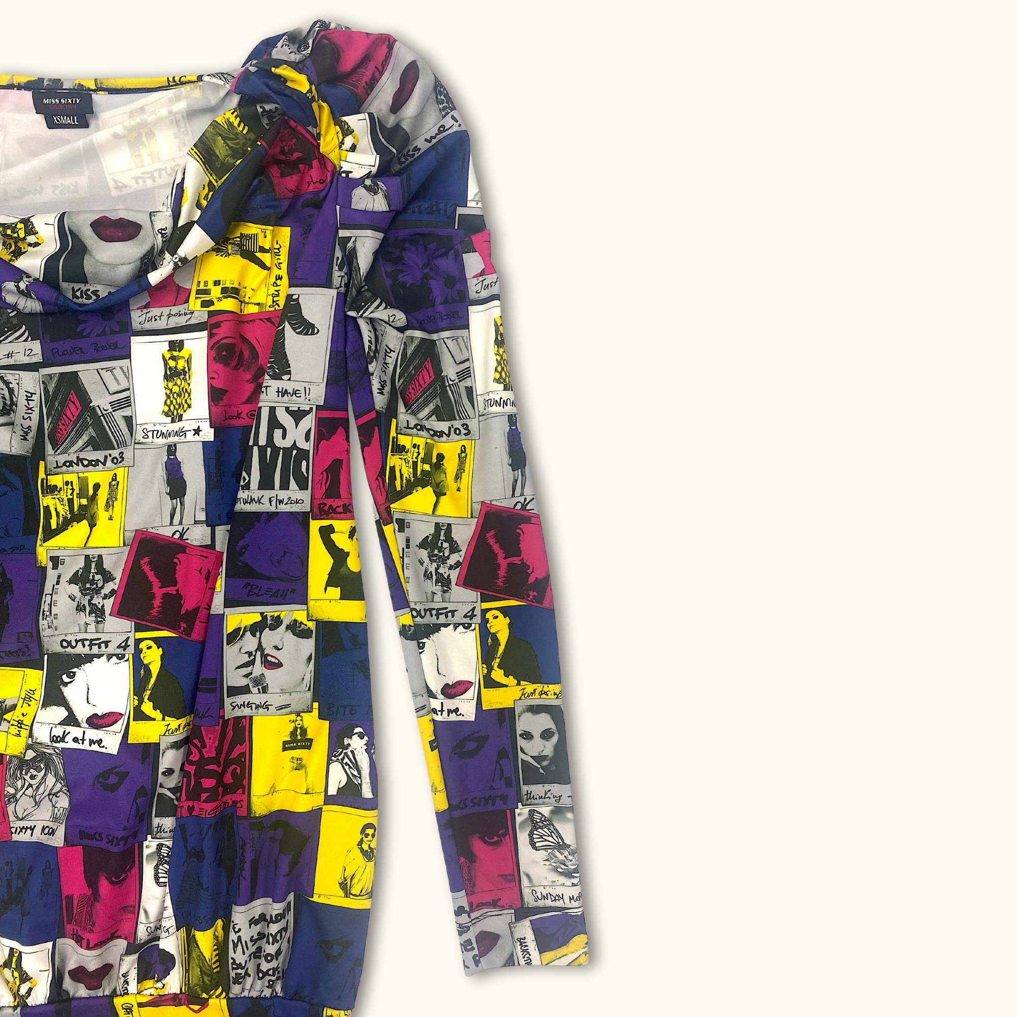 Vintage Miss Sixty Y2K Pop Art Puff Sleeve Mini Dress - Size XS -  - Dresses