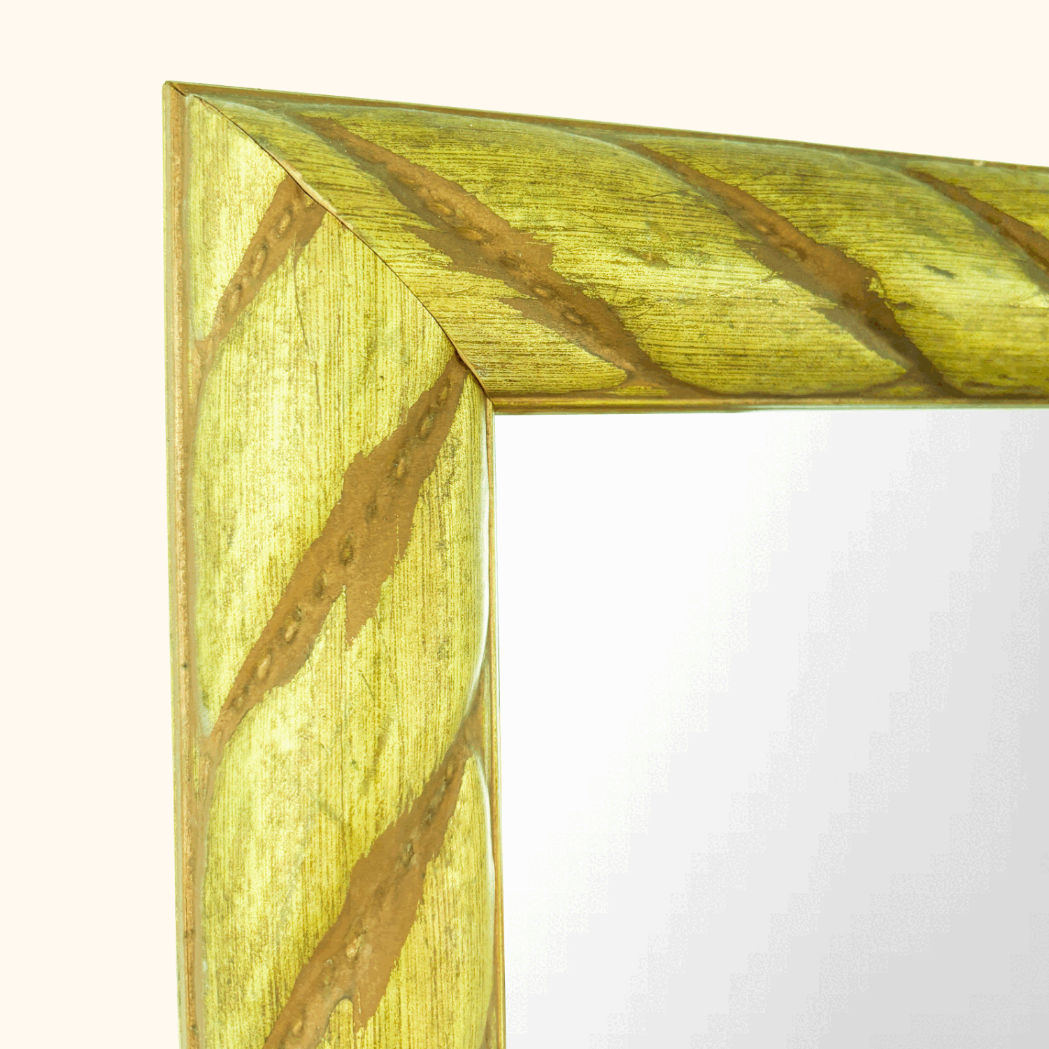Gold Wood Rectangle Rope Chunky Wall Mirror - - Mirrors