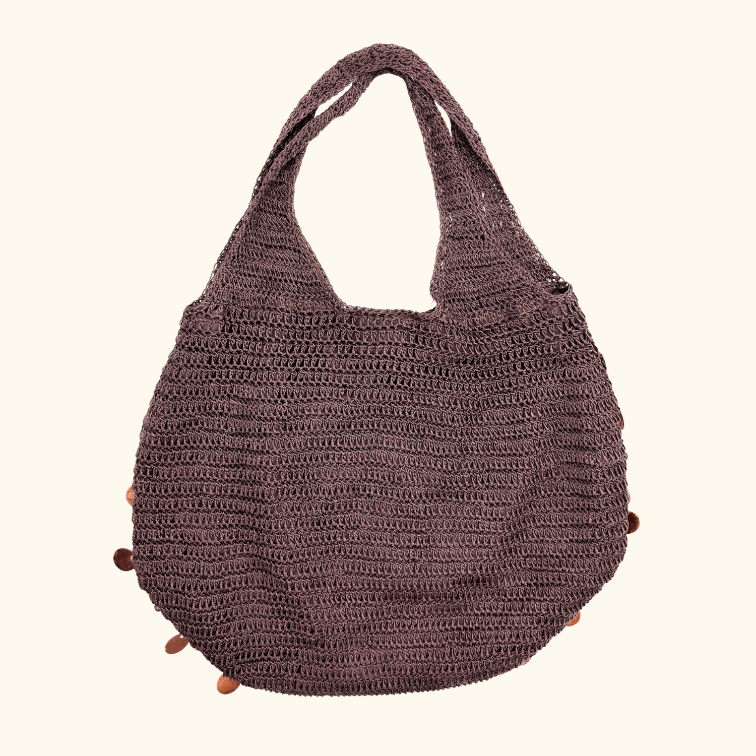 Vintage George Brown Crochet Sequin Bag - - Bags