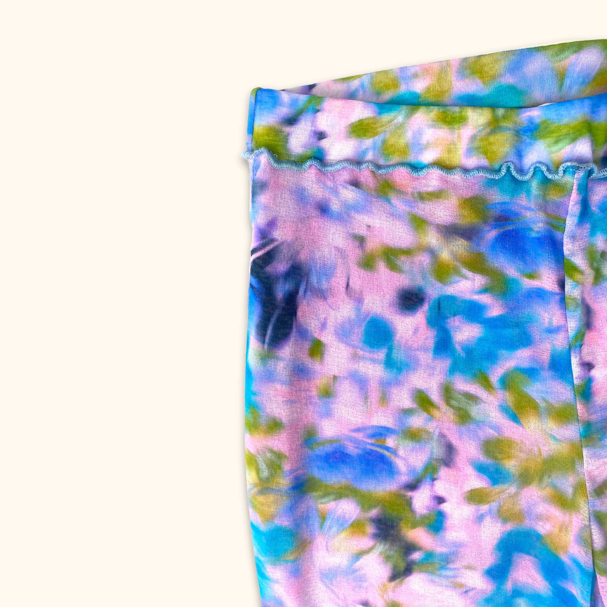 Topshop Blue Floral High Waisted Flared Trousers -  Size 12 -  - Trousers