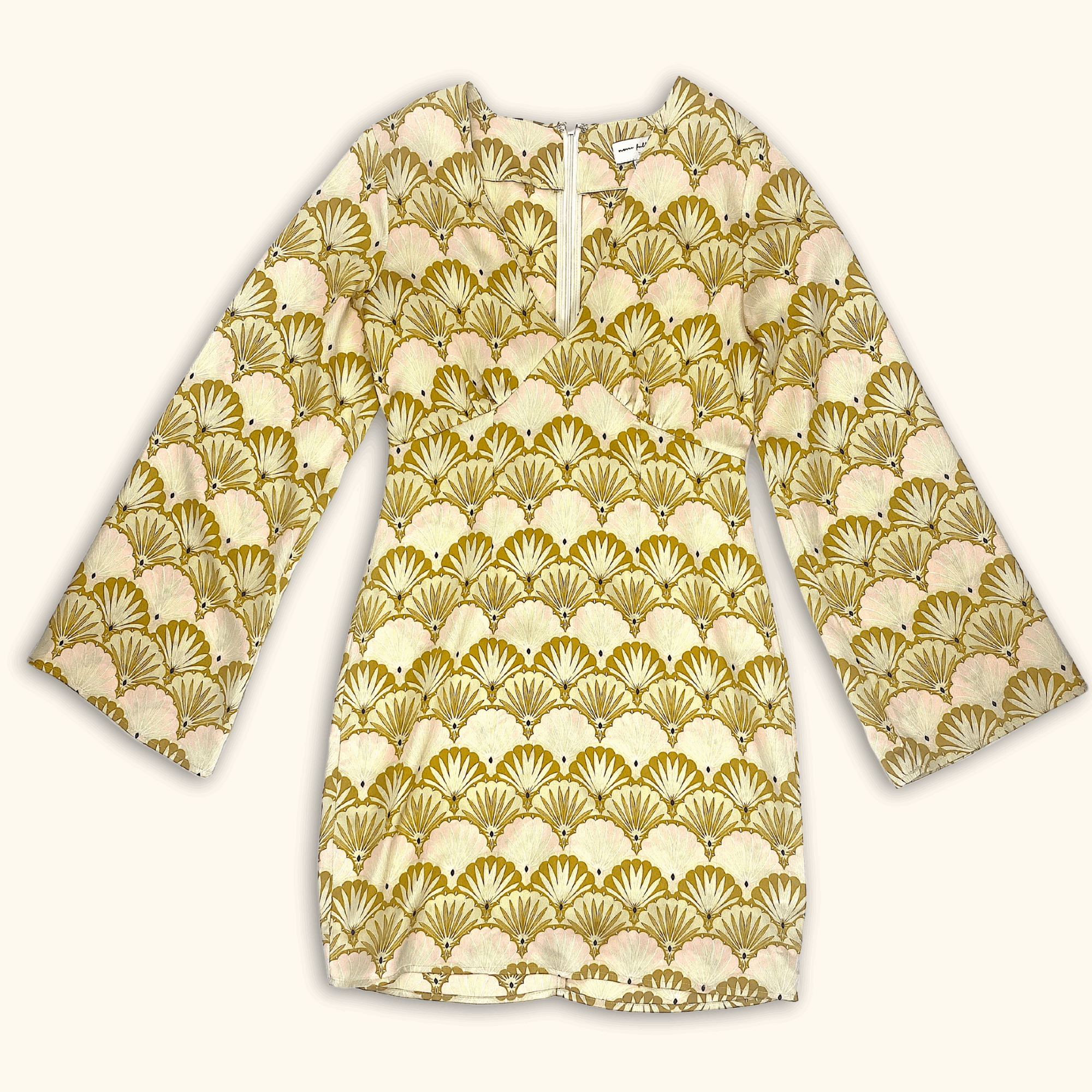 Never Fully Dressed Art Deco Long Sleeve Mini Dress - Size 6 - - Dresses