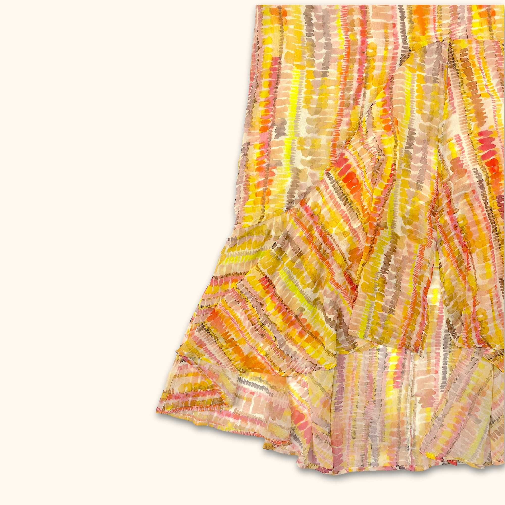 Religion Lustrous Yellow Asymmetric Midi Skirt - Size 8 - - Skirts