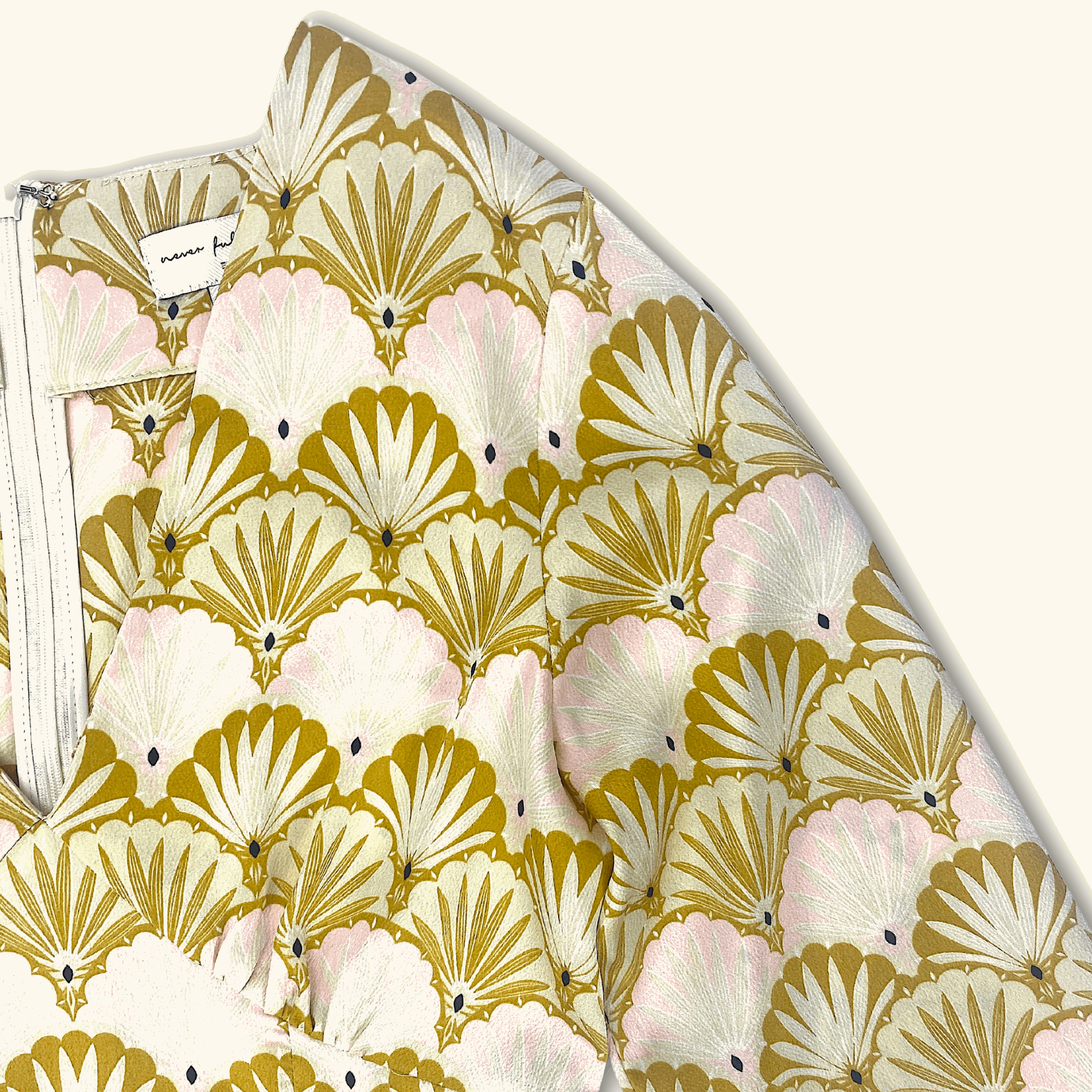 Never Fully Dressed Art Deco Long Sleeve Mini Dress - Size 6 - - Dresses