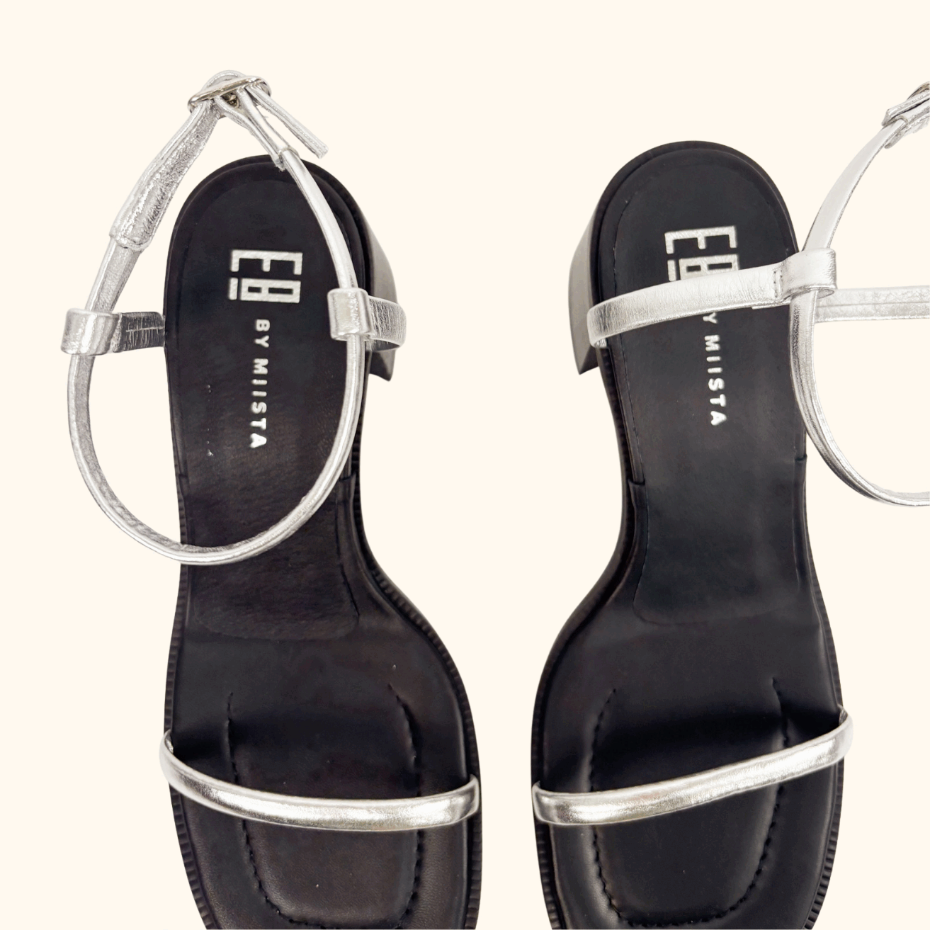 E8 By Miista Petia Silver Sandals - Size 7 Miista