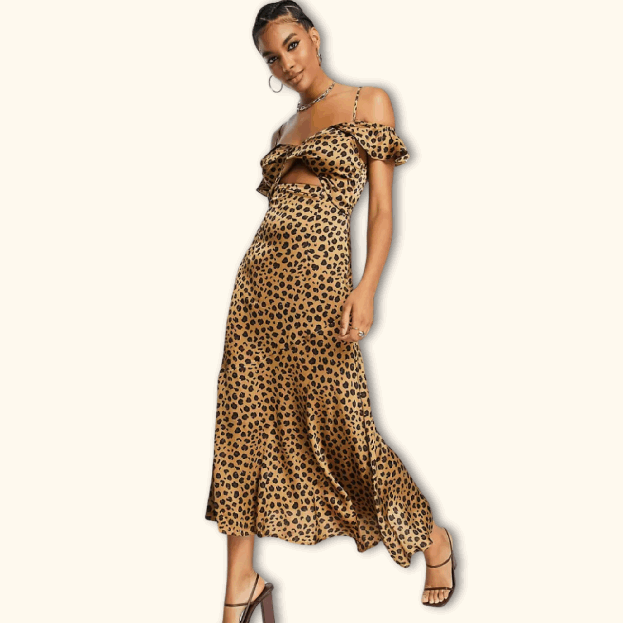 Never Fully Dressed Leopard Print Maxi Cami Dress Size 8 Sunshine Thrift