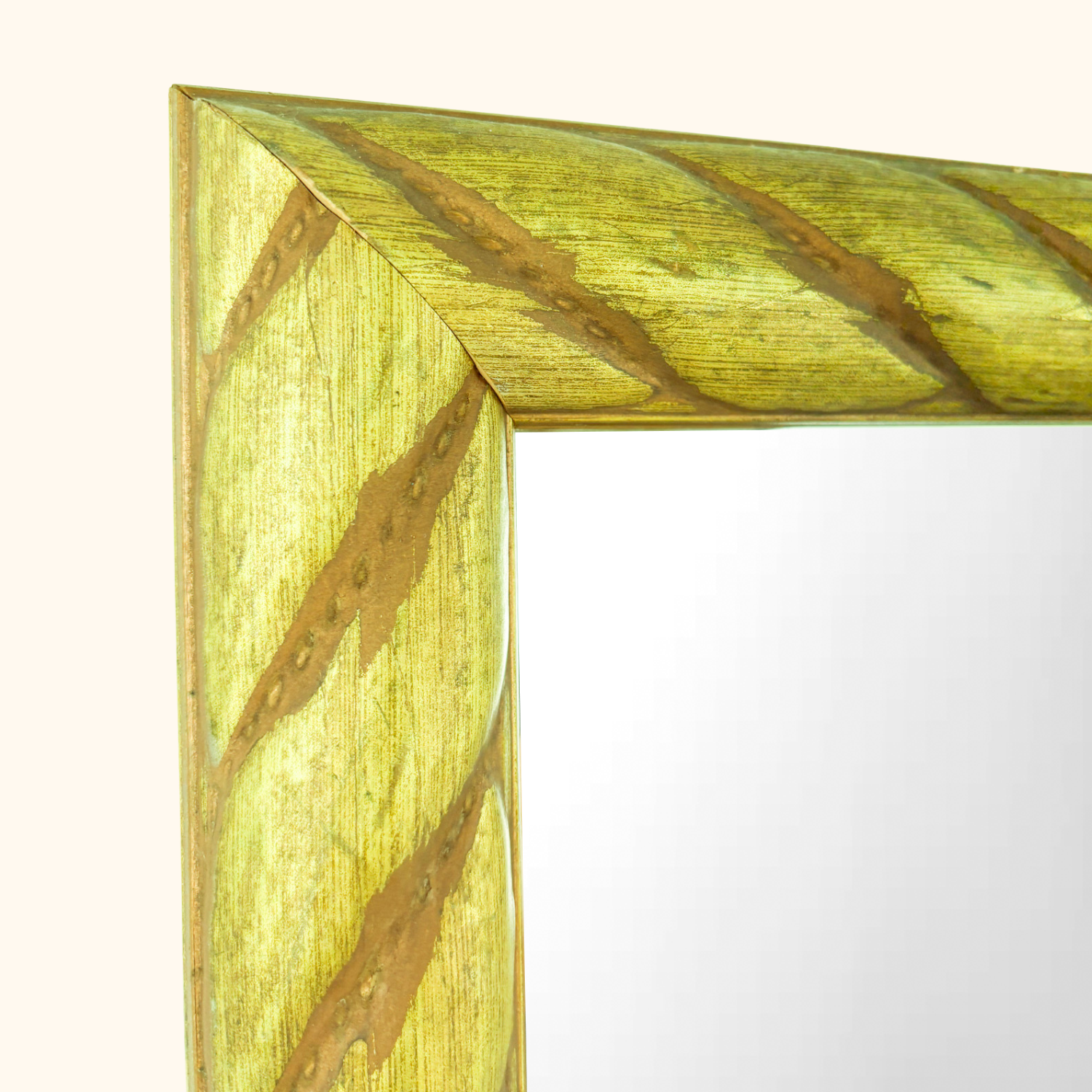 Wooden Gold Painted Chunky Wall Mirror Sunshine Thrift