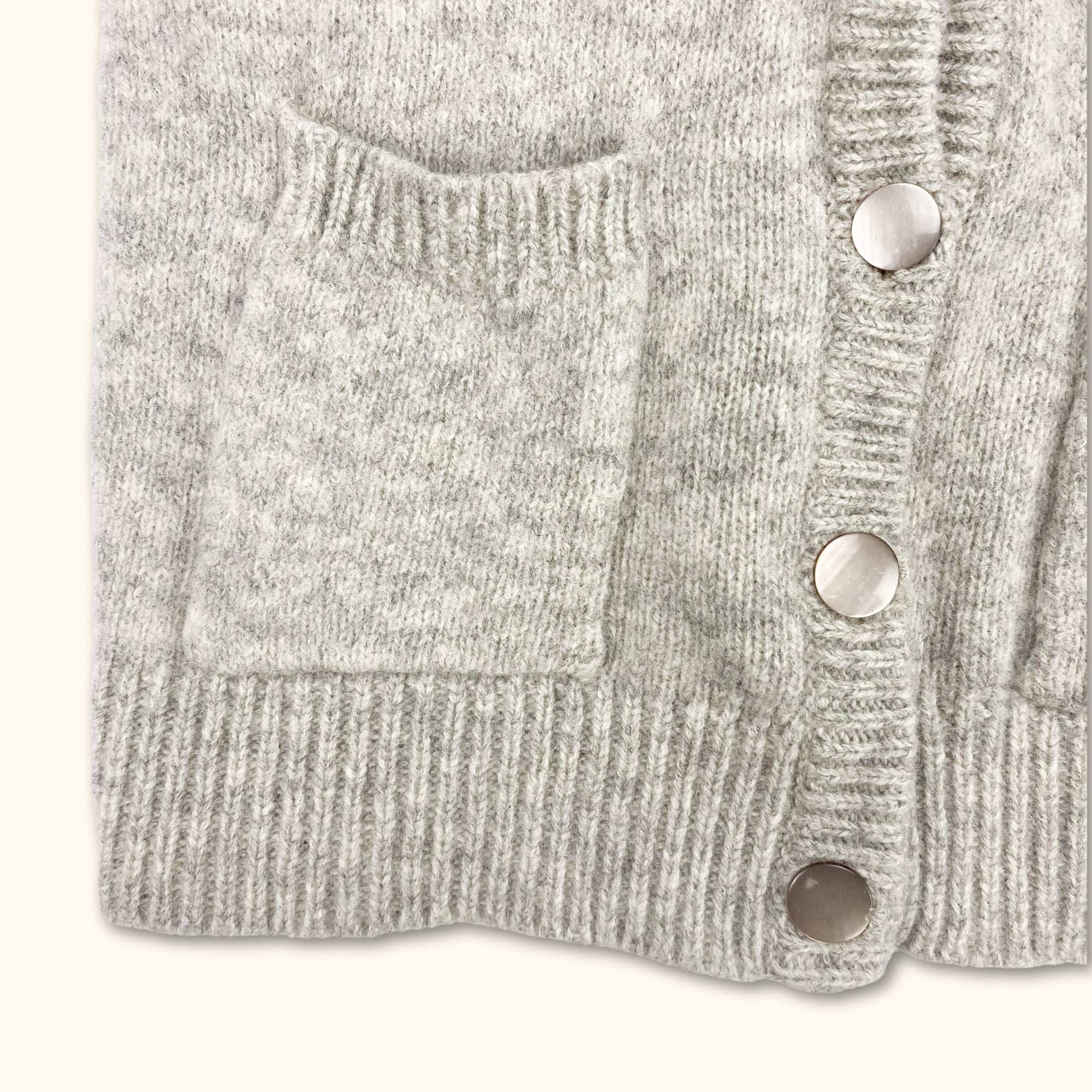 100% Wool Grey Button Up Sweater Vest Size - Size Small - - Knitwear