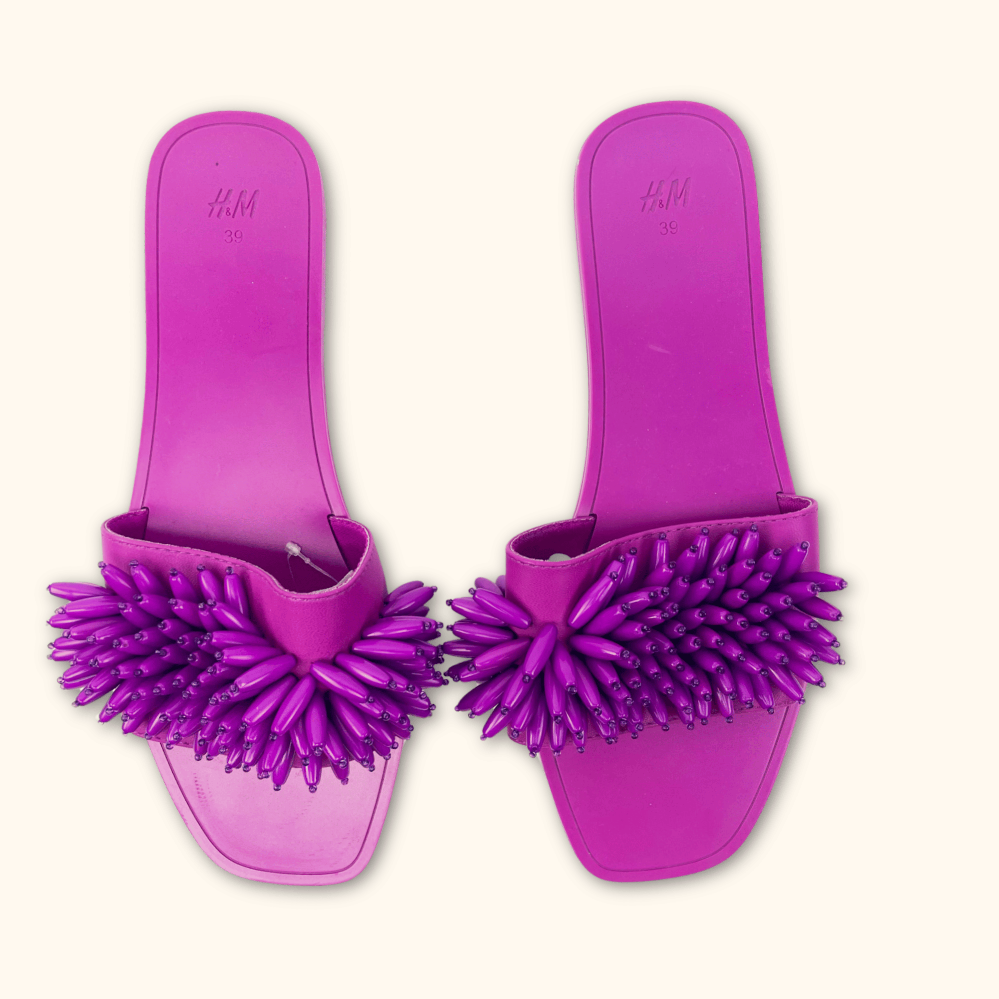 H&M Purple Beaded Square Toe Slides - Size 6 - - Shoes & boots