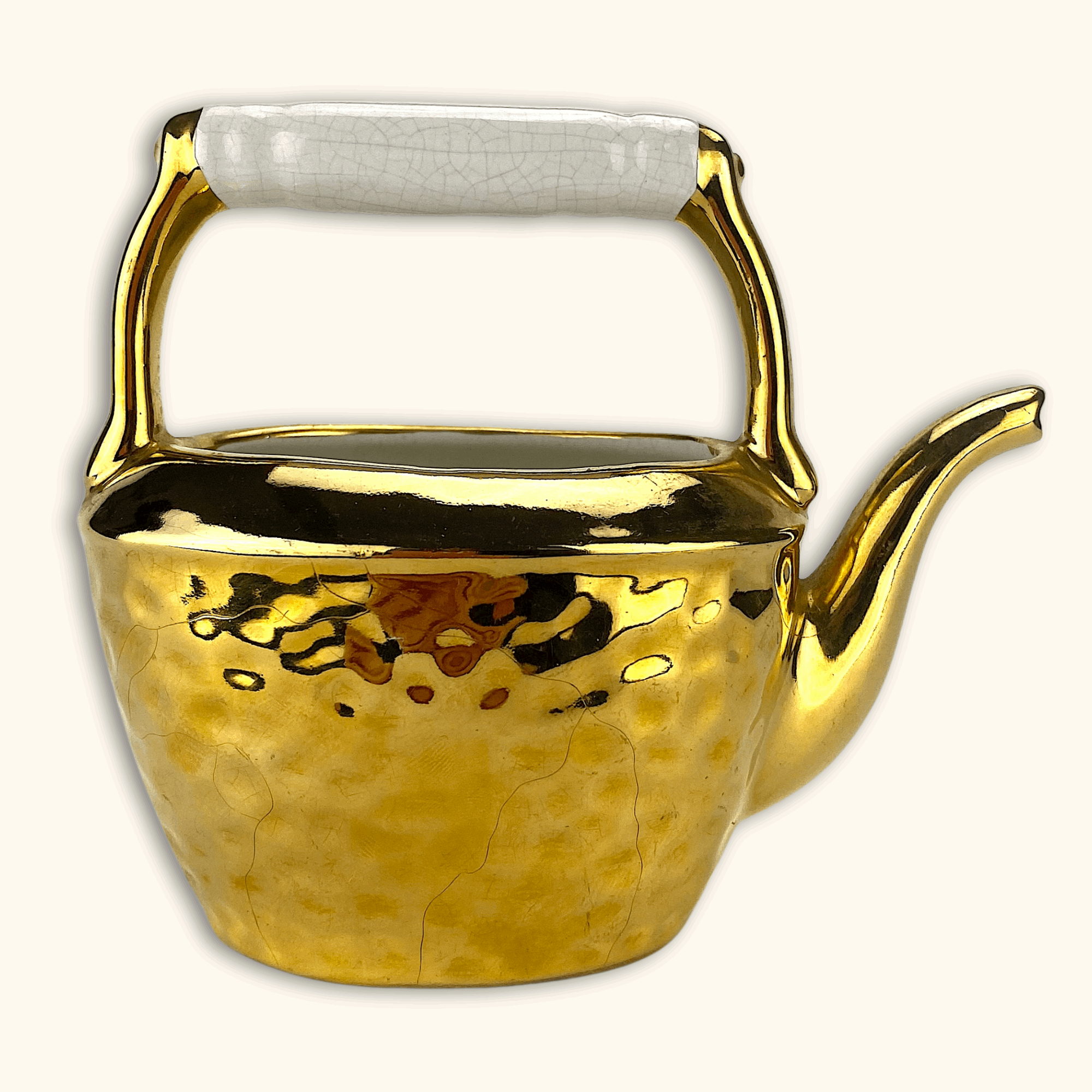 Brass Effect Ornamental Kettle - - Ornaments
