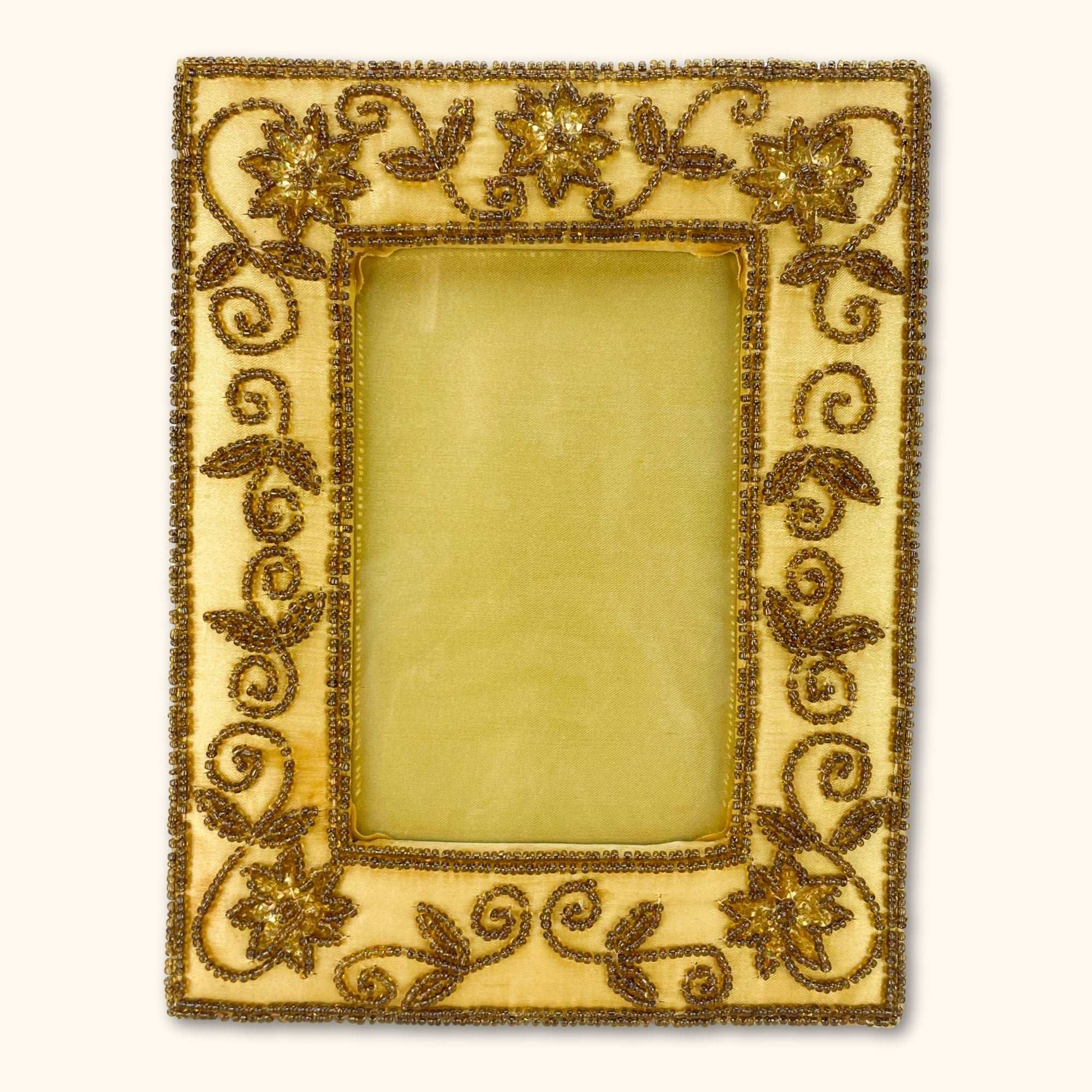 Gold Bead Floral 6x4 Picture Frame -  - Frames
