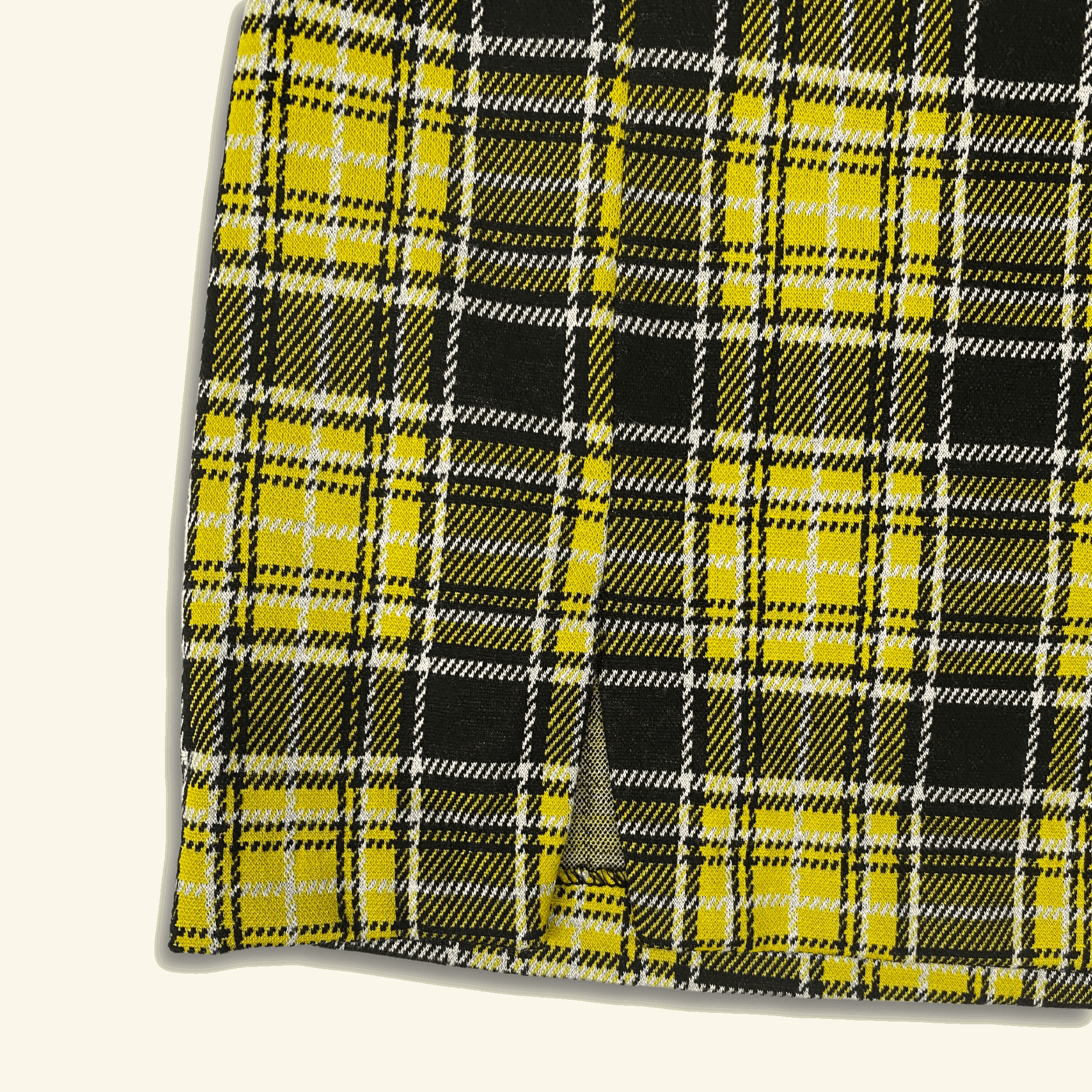 H&M Plaid Yellow Mini Skirt - Size XS - - Skirts