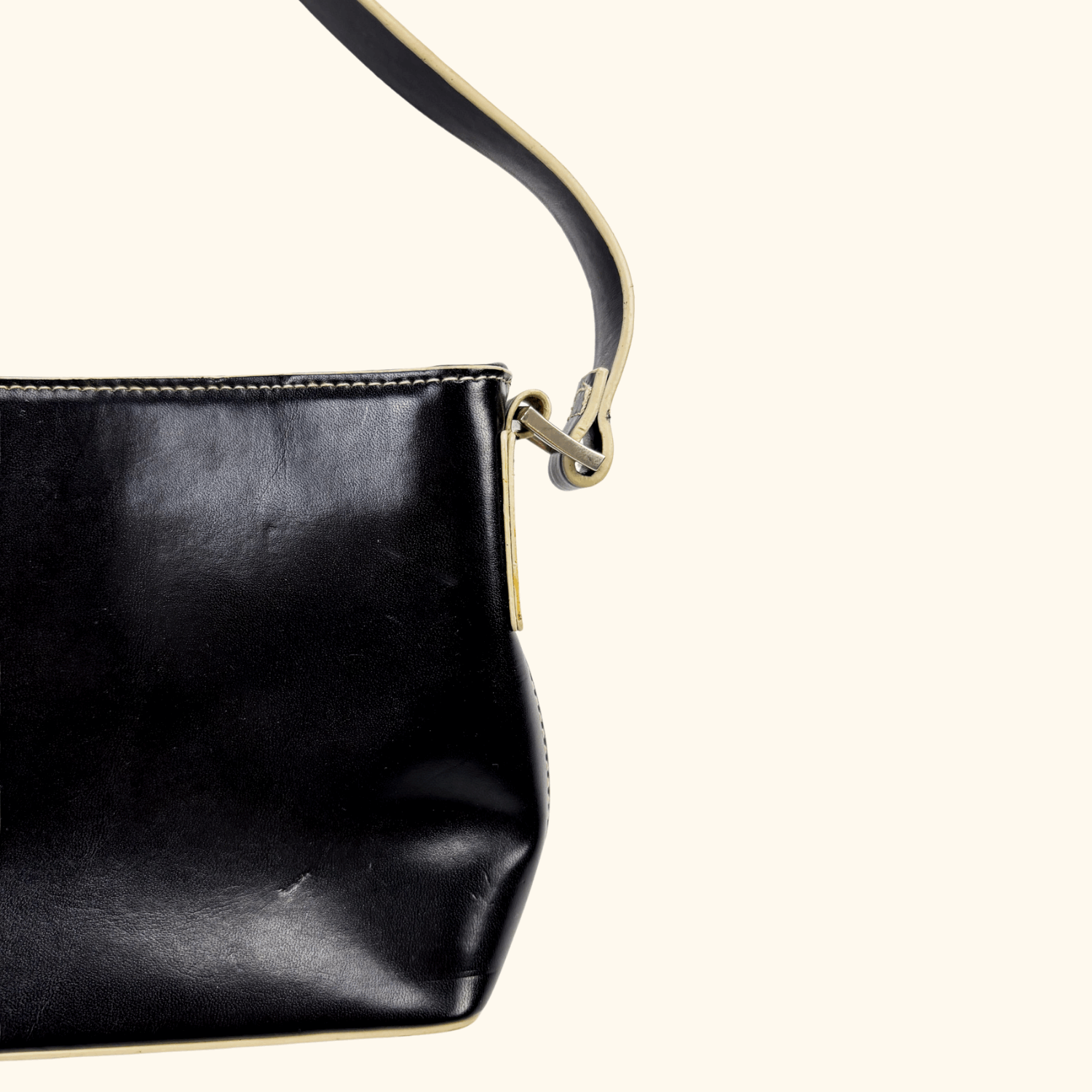 River Island Black Faux Leather Floral Shoulder Bag