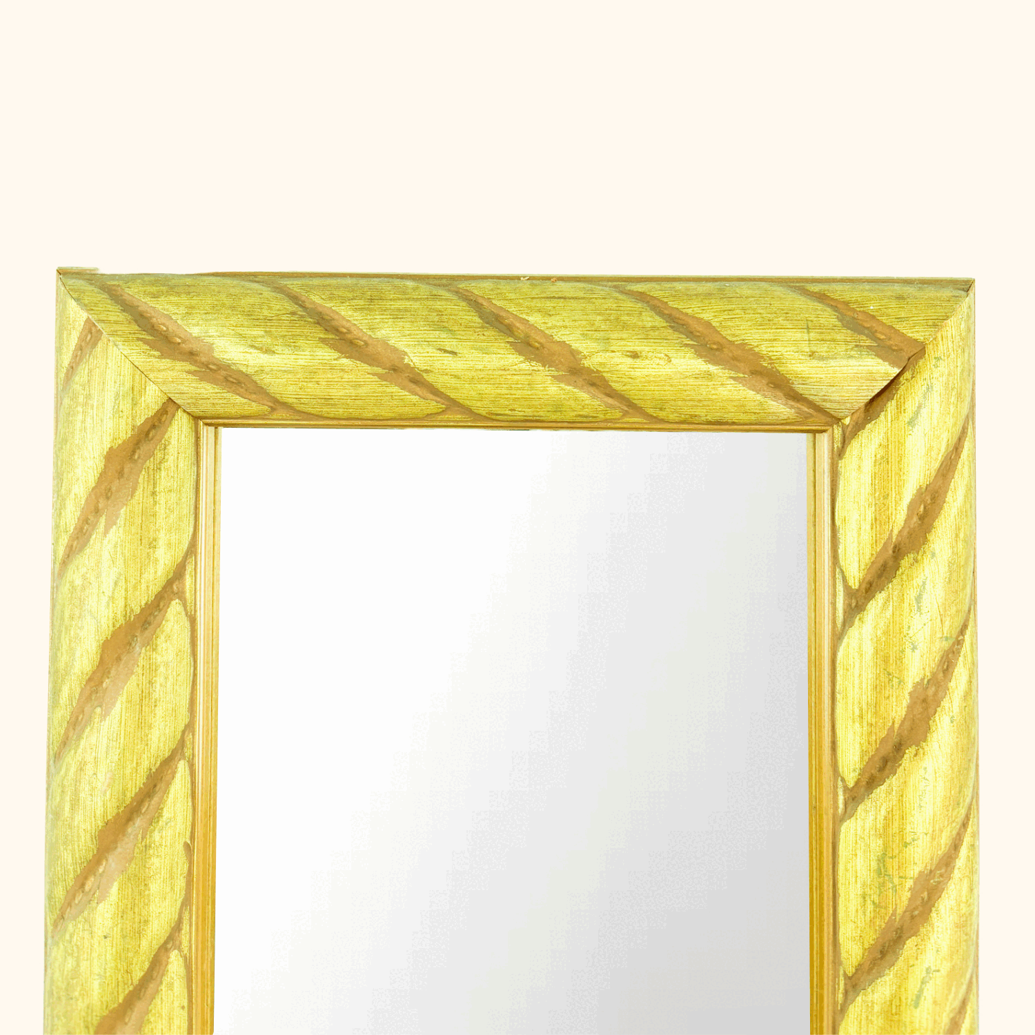Gold Wood Rectangle Rope Chunky Wall Mirror - - Mirrors