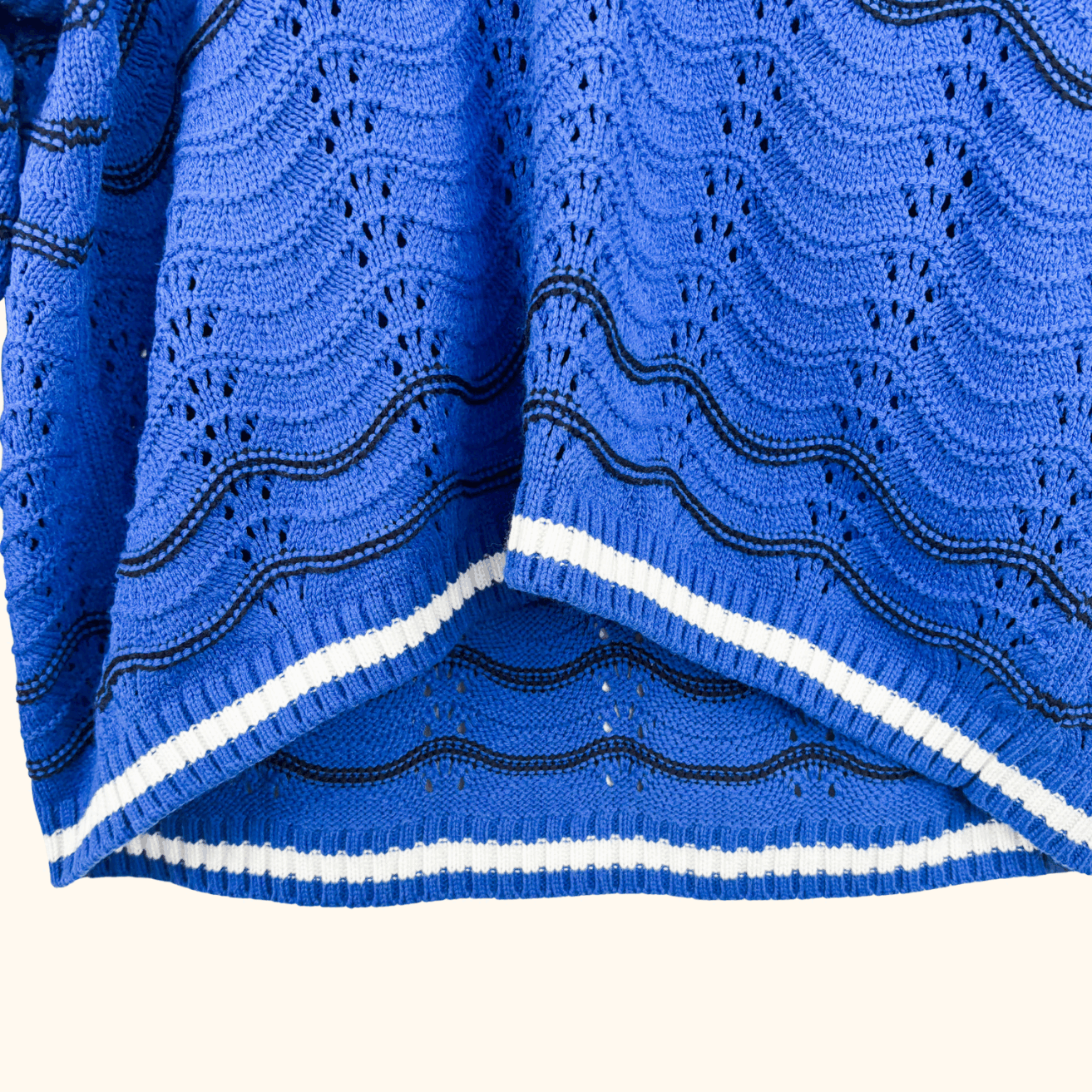 Next Blue Cable Knit V-Neck Jumper - Size XL Next