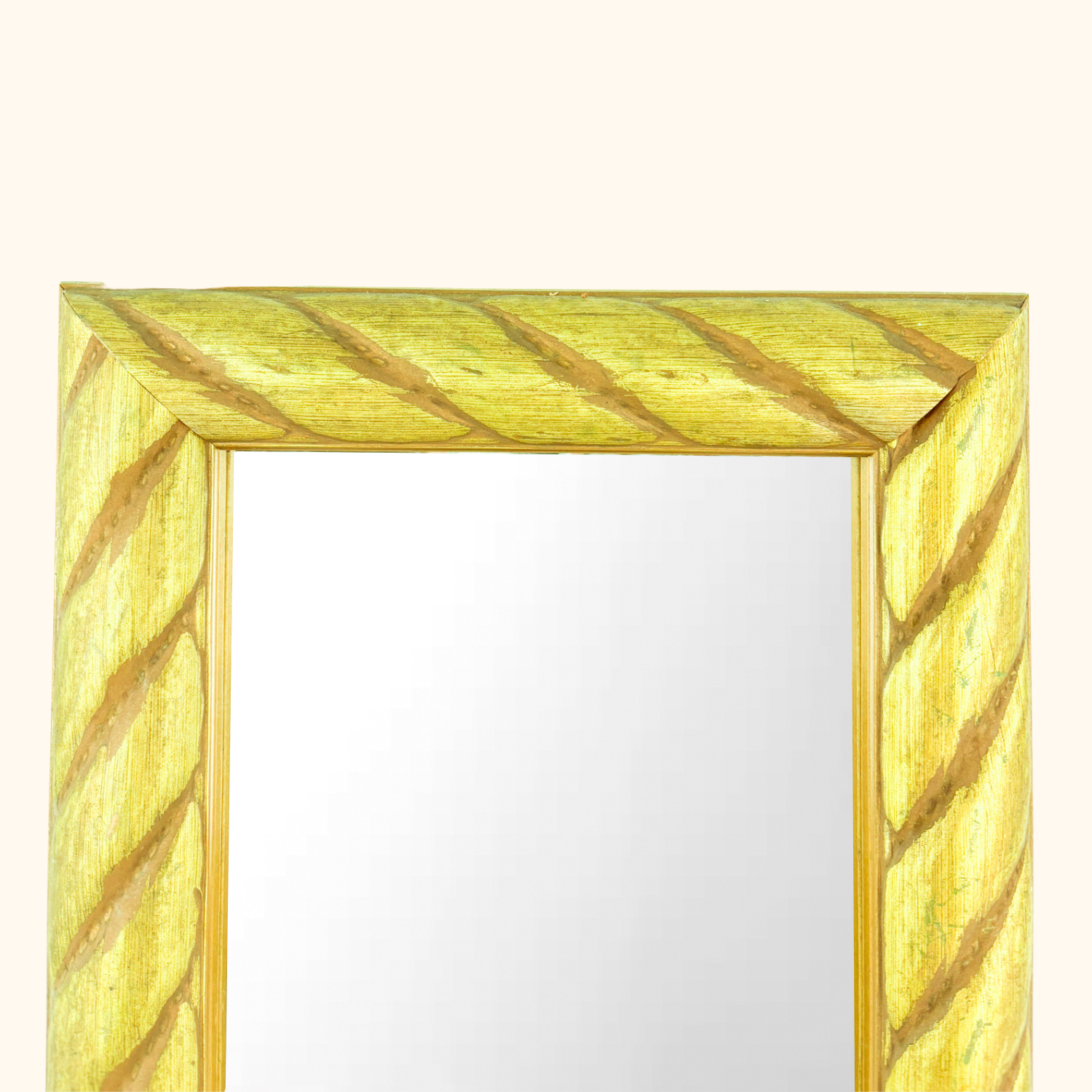 Wooden Gold Painted Chunky Wall Mirror Sunshine Thrift