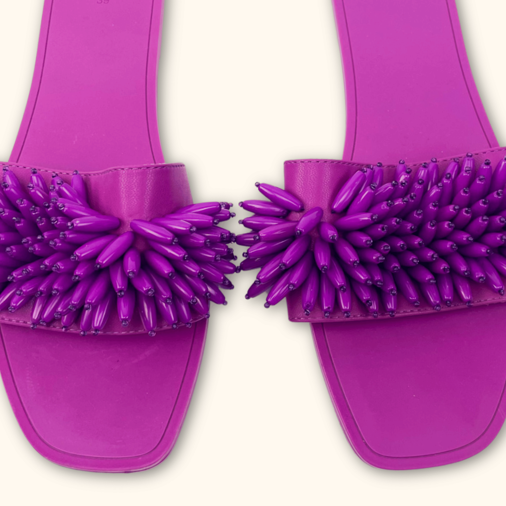 H&M Purple Beaded Square Toe Slides - Size 6 - - Shoes & boots