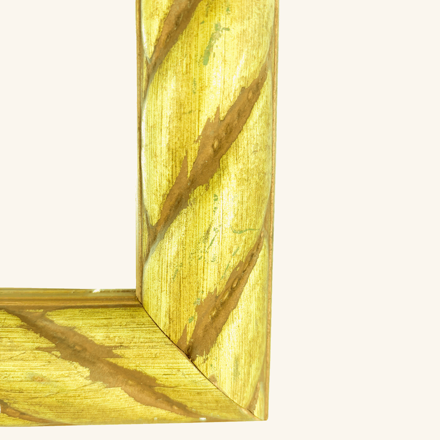 Wooden Gold Painted Chunky Wall Mirror Sunshine Thrift