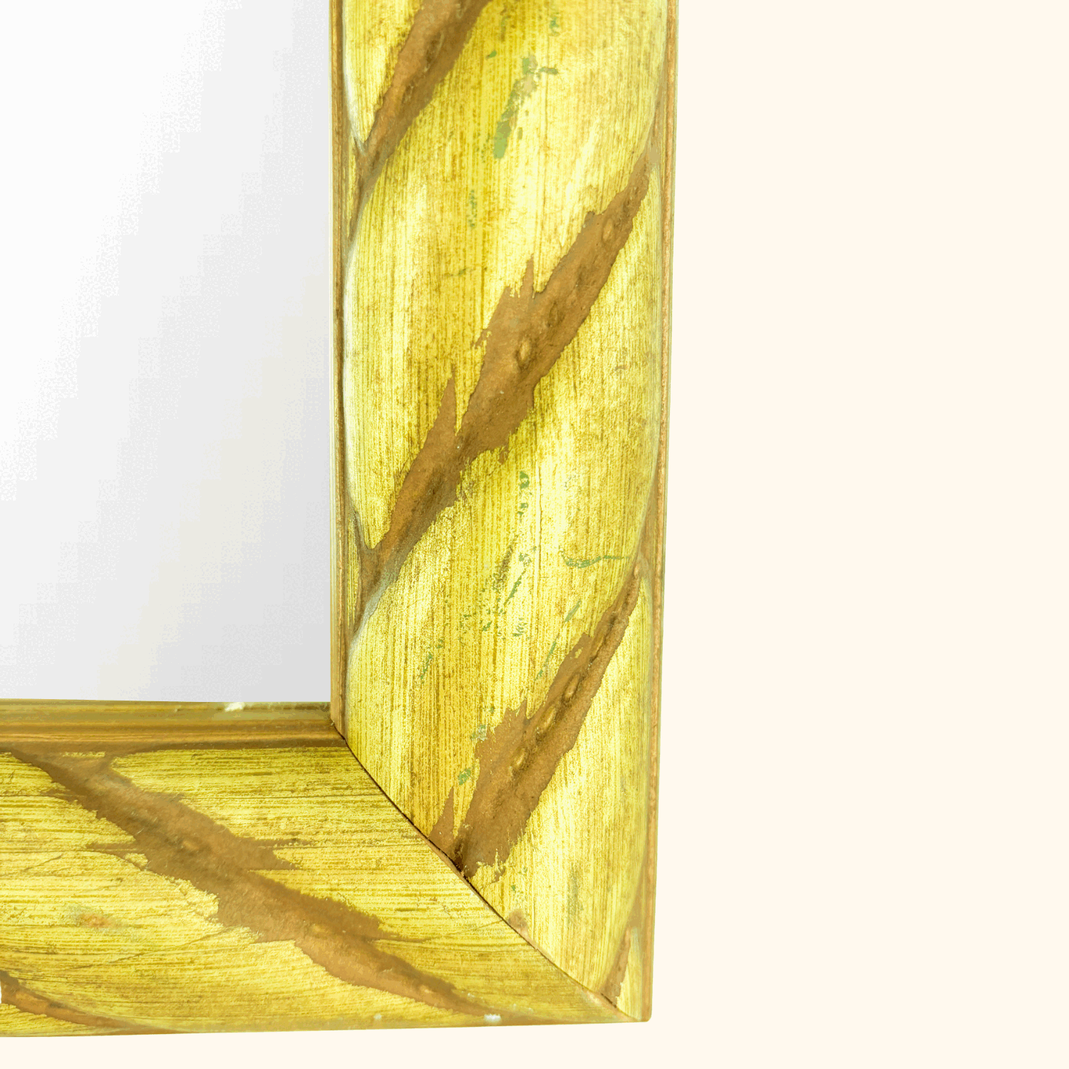 Gold Wood Rectangle Rope Chunky Wall Mirror - - Mirrors