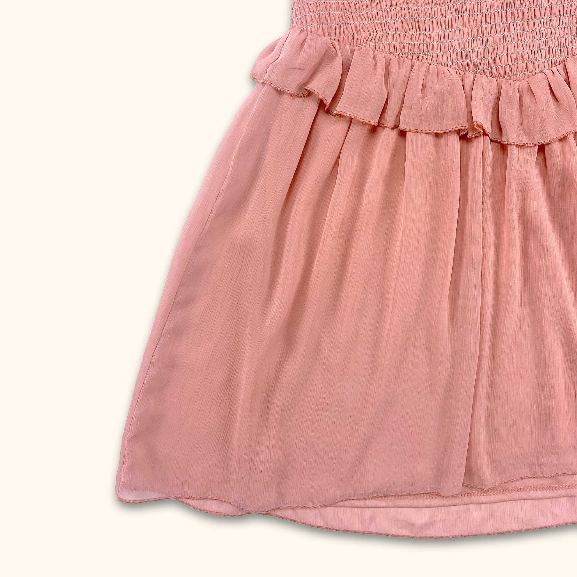 ASOS Design Long Sleeve Ruffle Dress Shell Pink - Size 12 - - Dresses